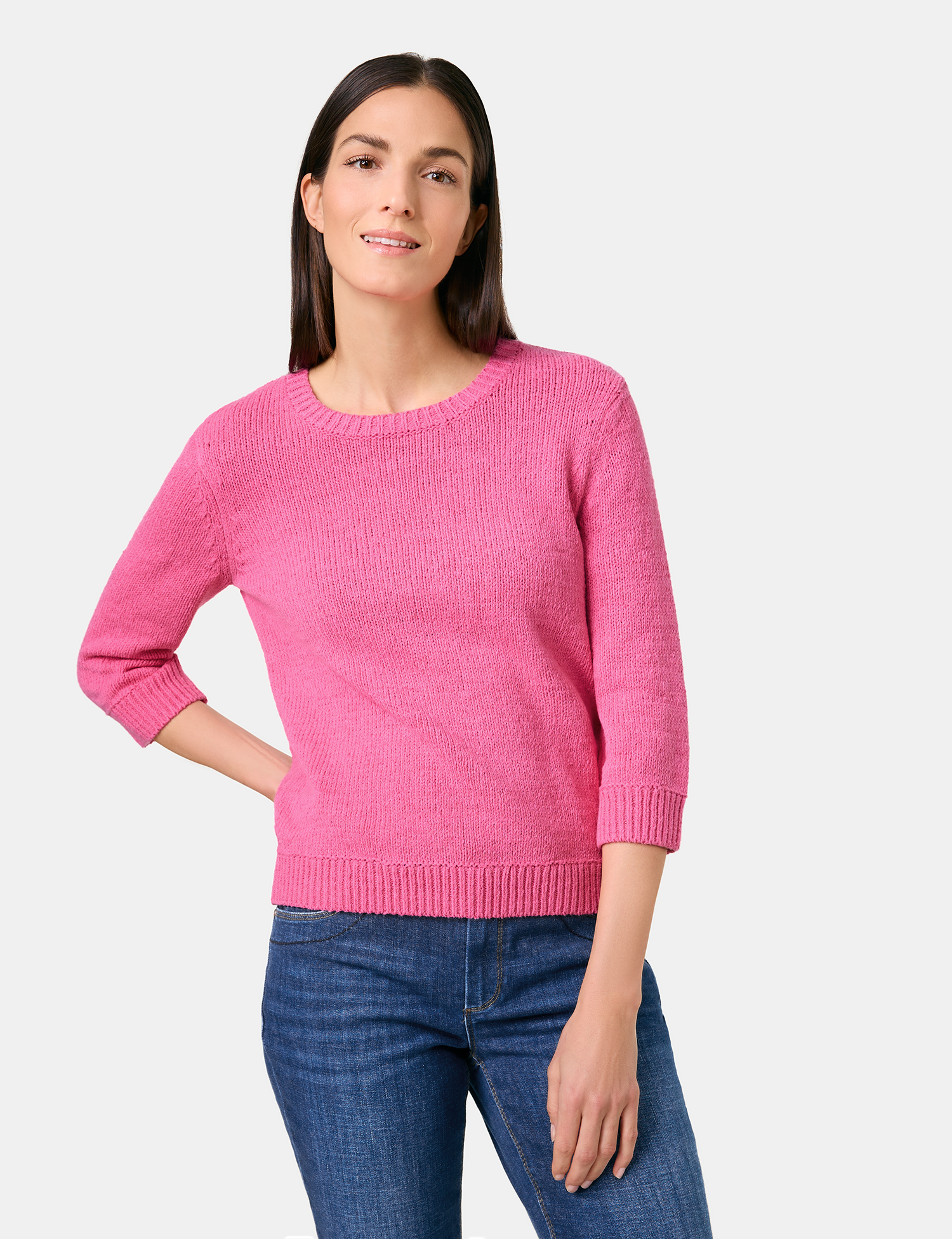3/4 Arm Pullover aus Baumwoll-Mix