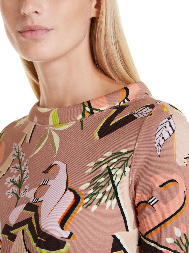 Baumwoll-Shirt mit Letterprint