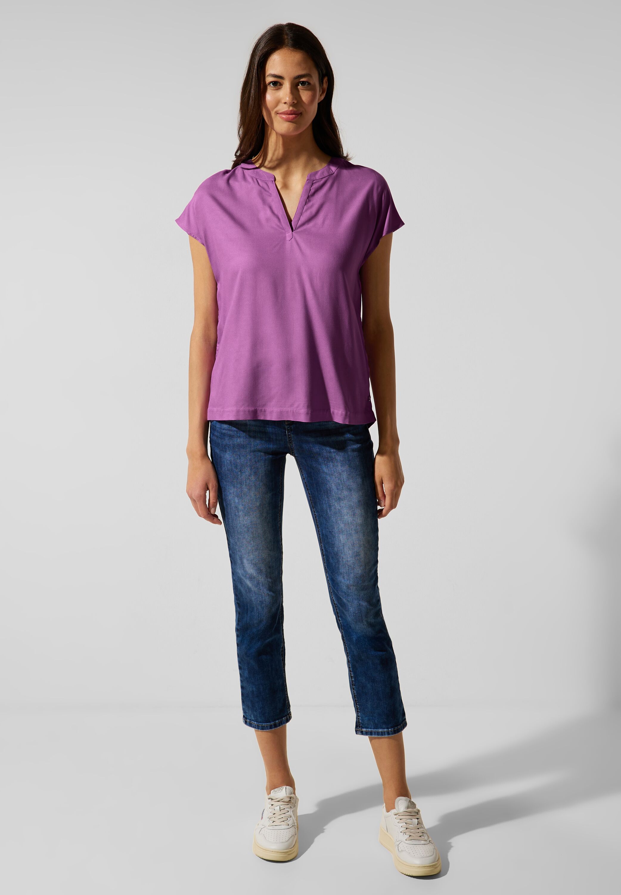 Blusenshirt in Unifarbe
