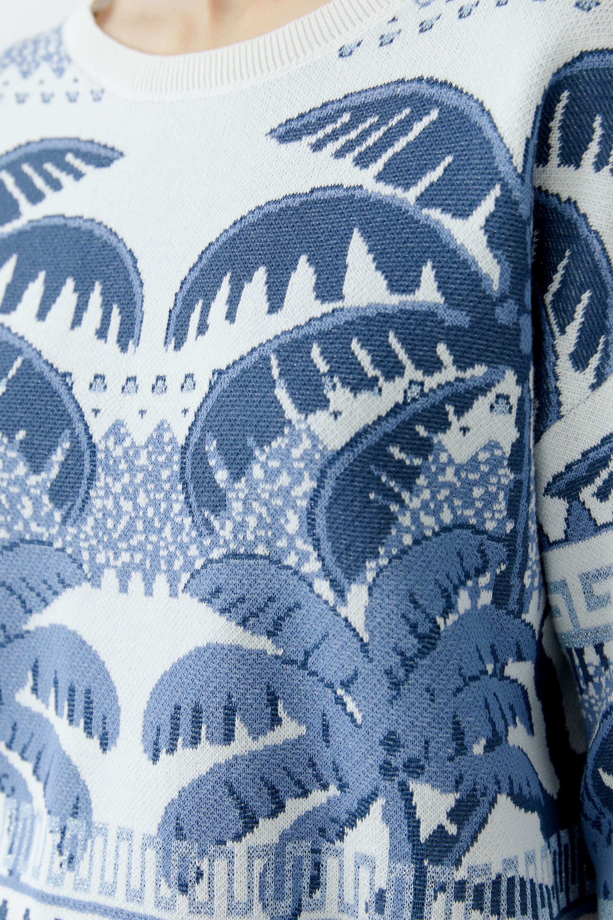 Pullover Baumwoll- Viskosemischung mit Glanzgarn