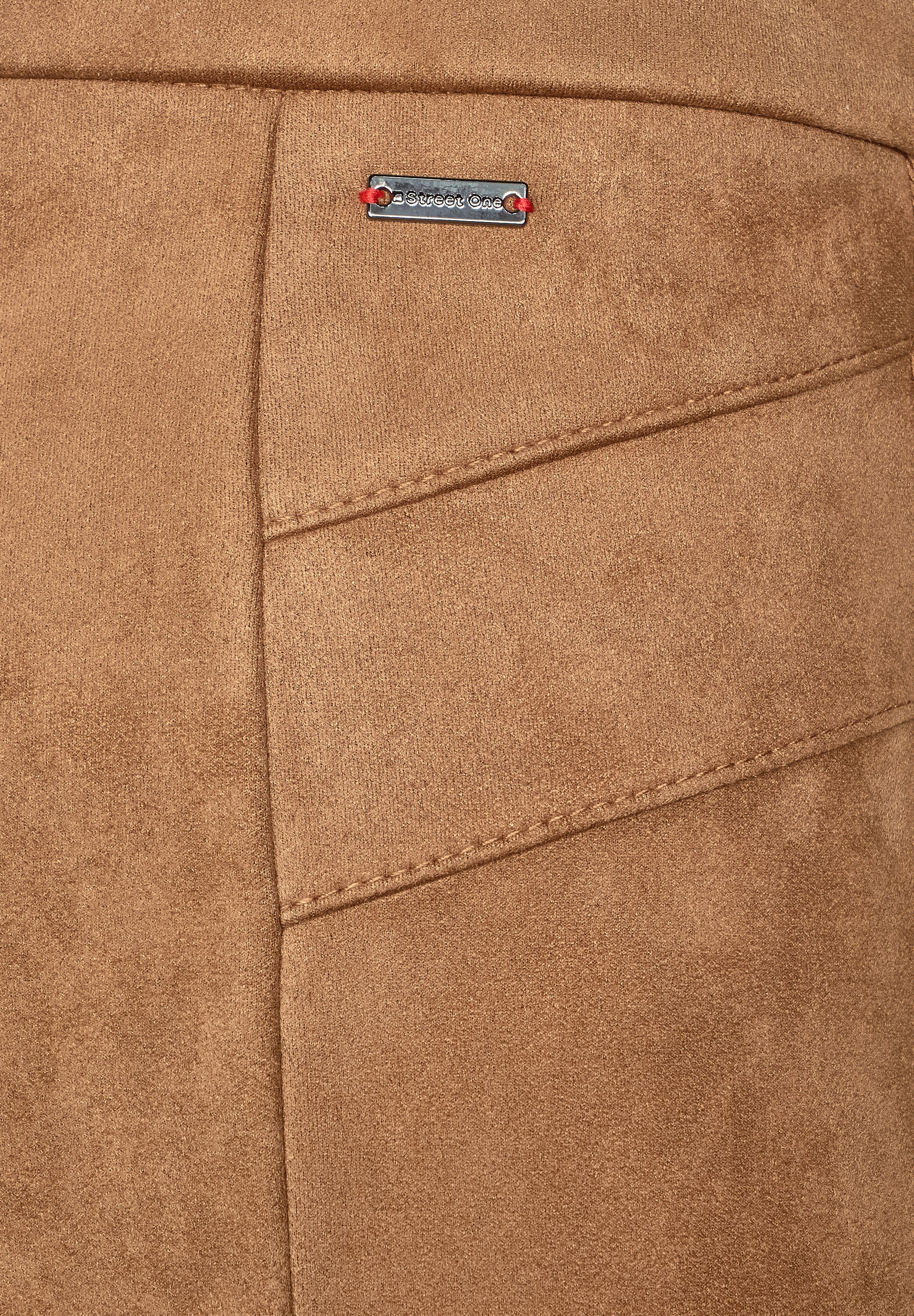 Velours-Hose mit High Waist