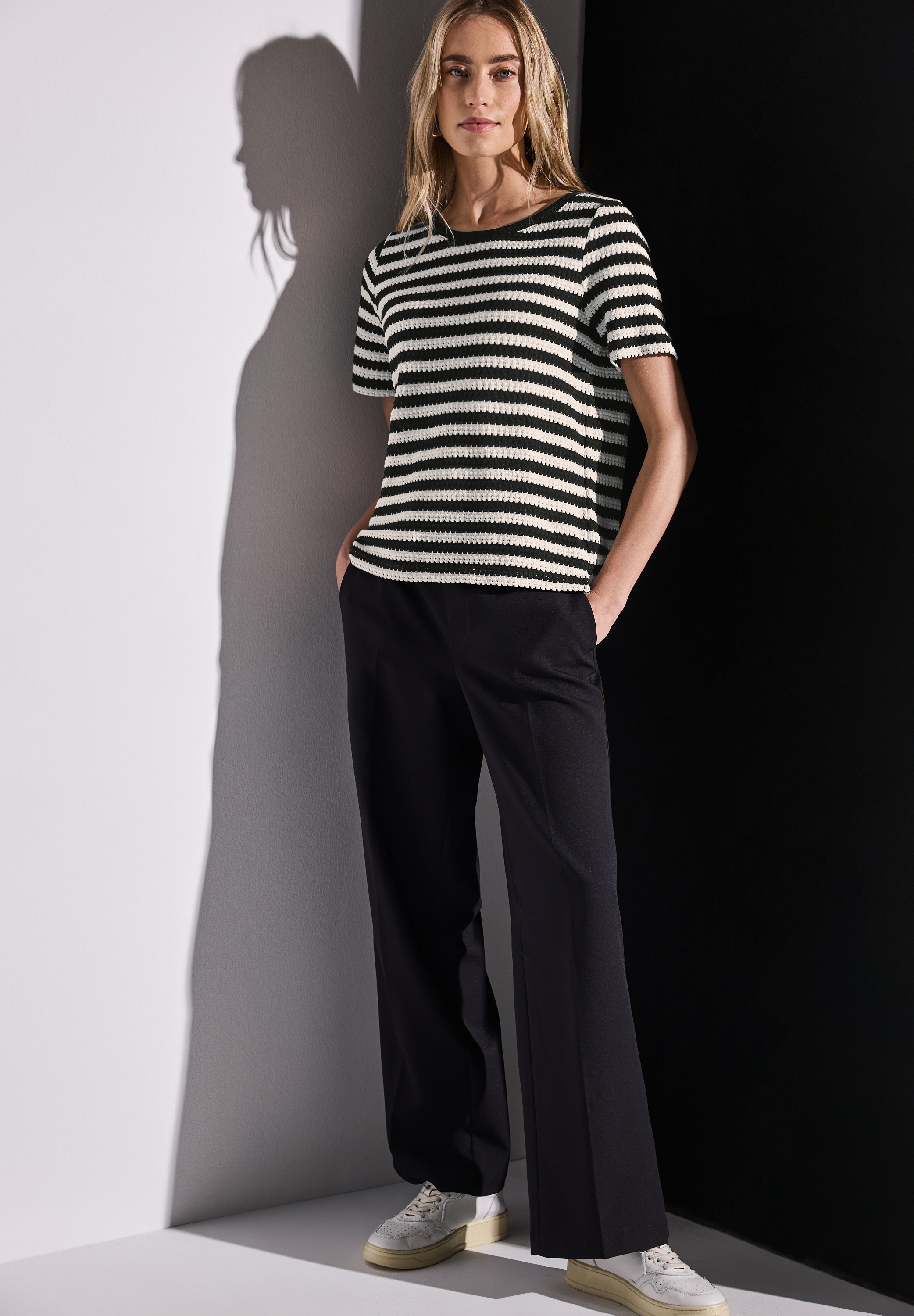 Strick-Look Streifenshirt