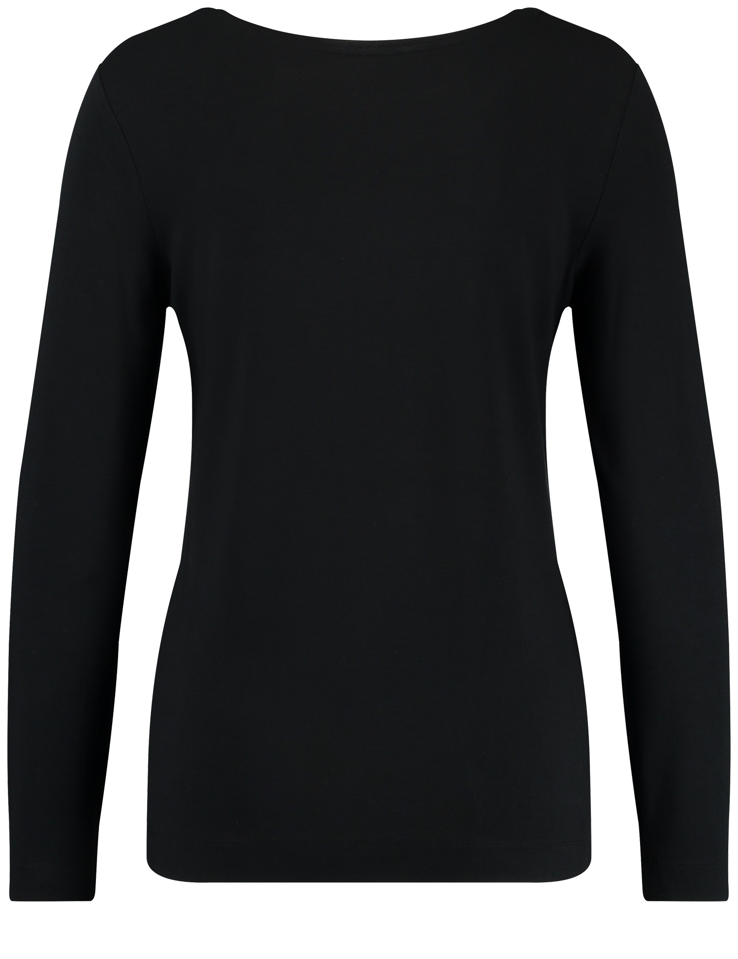 Langarmshirt mit Frontprint und Lurex-Naht am Ausschnitt