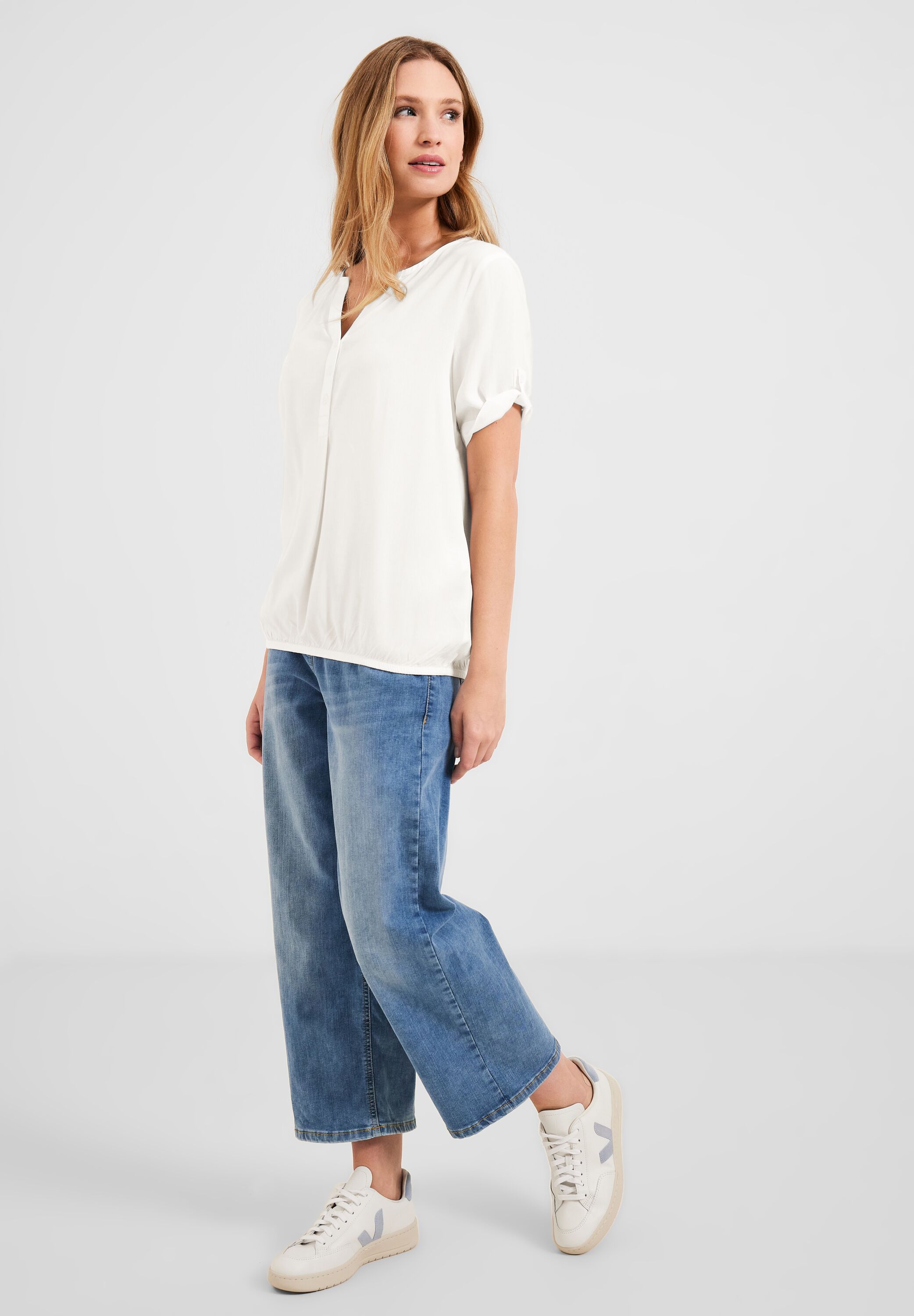 Unifarbene Basic Bluse