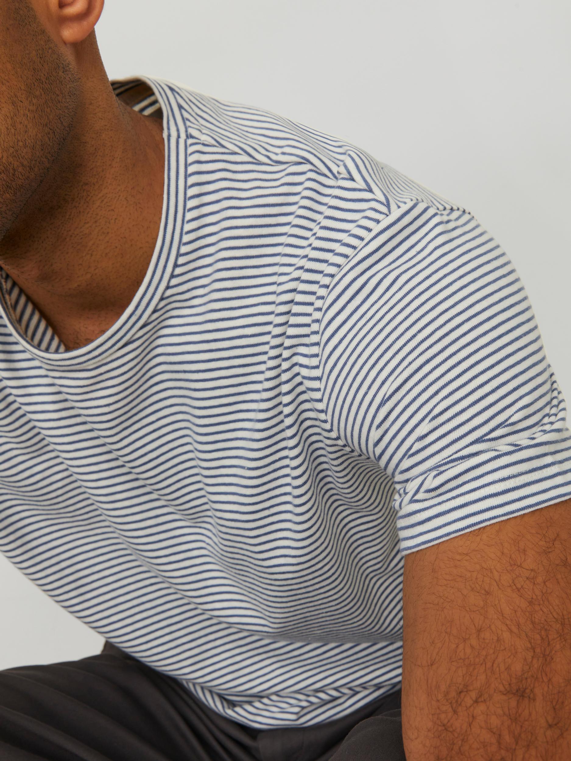 JPRCC SOFT LINEN TEE SS CREW STRIPE