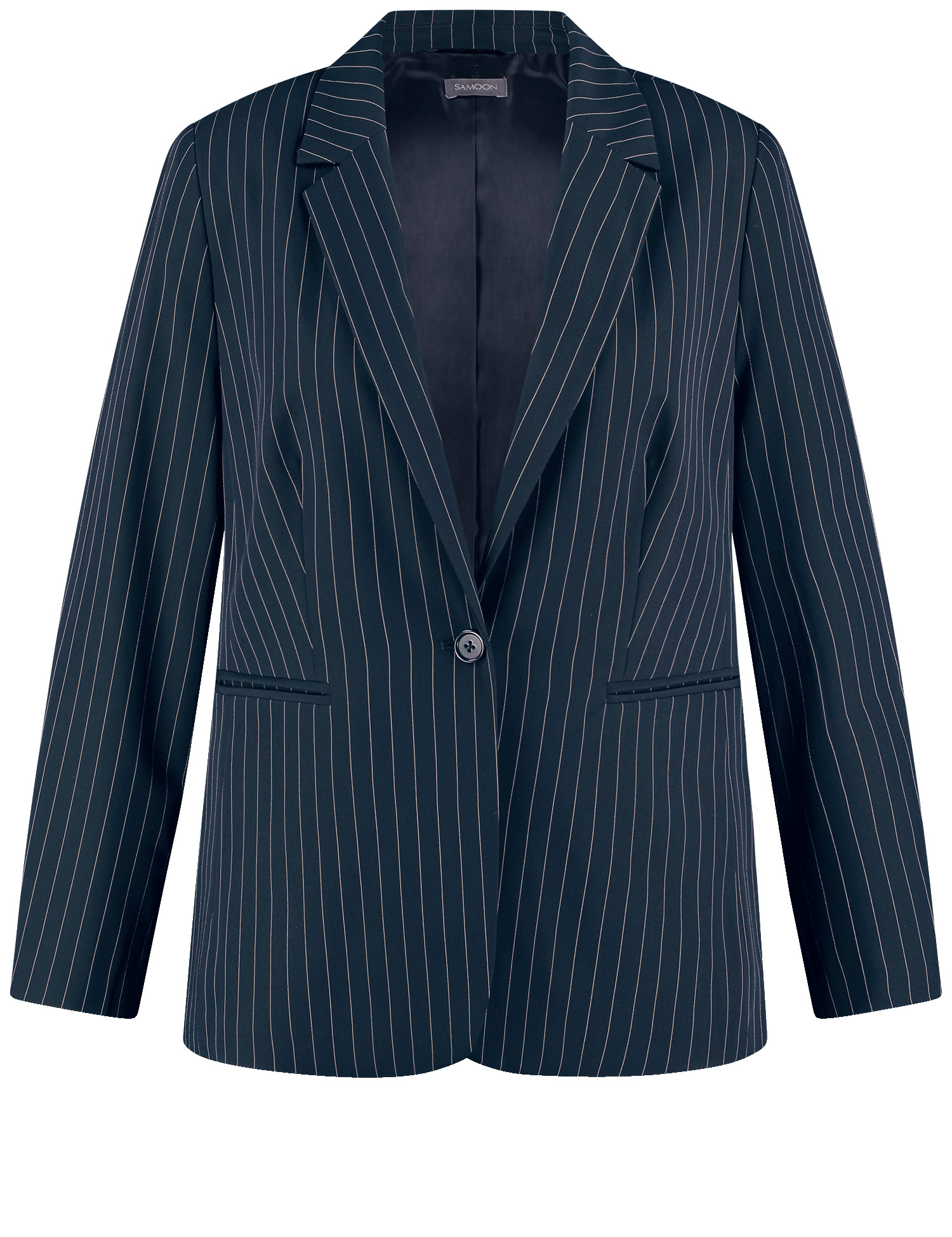 Figurumspielender Blazer mit feinen Nadelstreifen