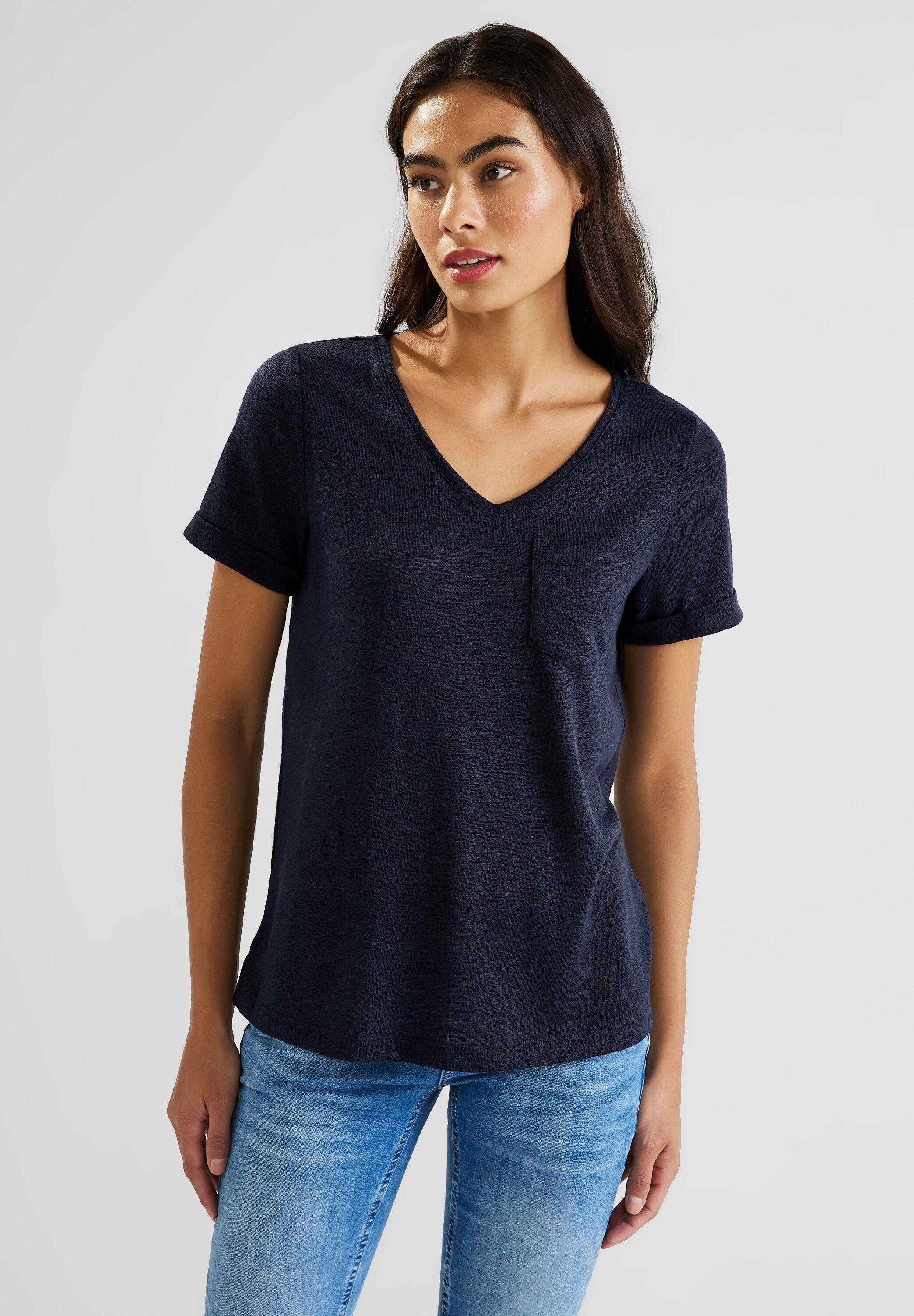 T-Shirt im Leinenlook