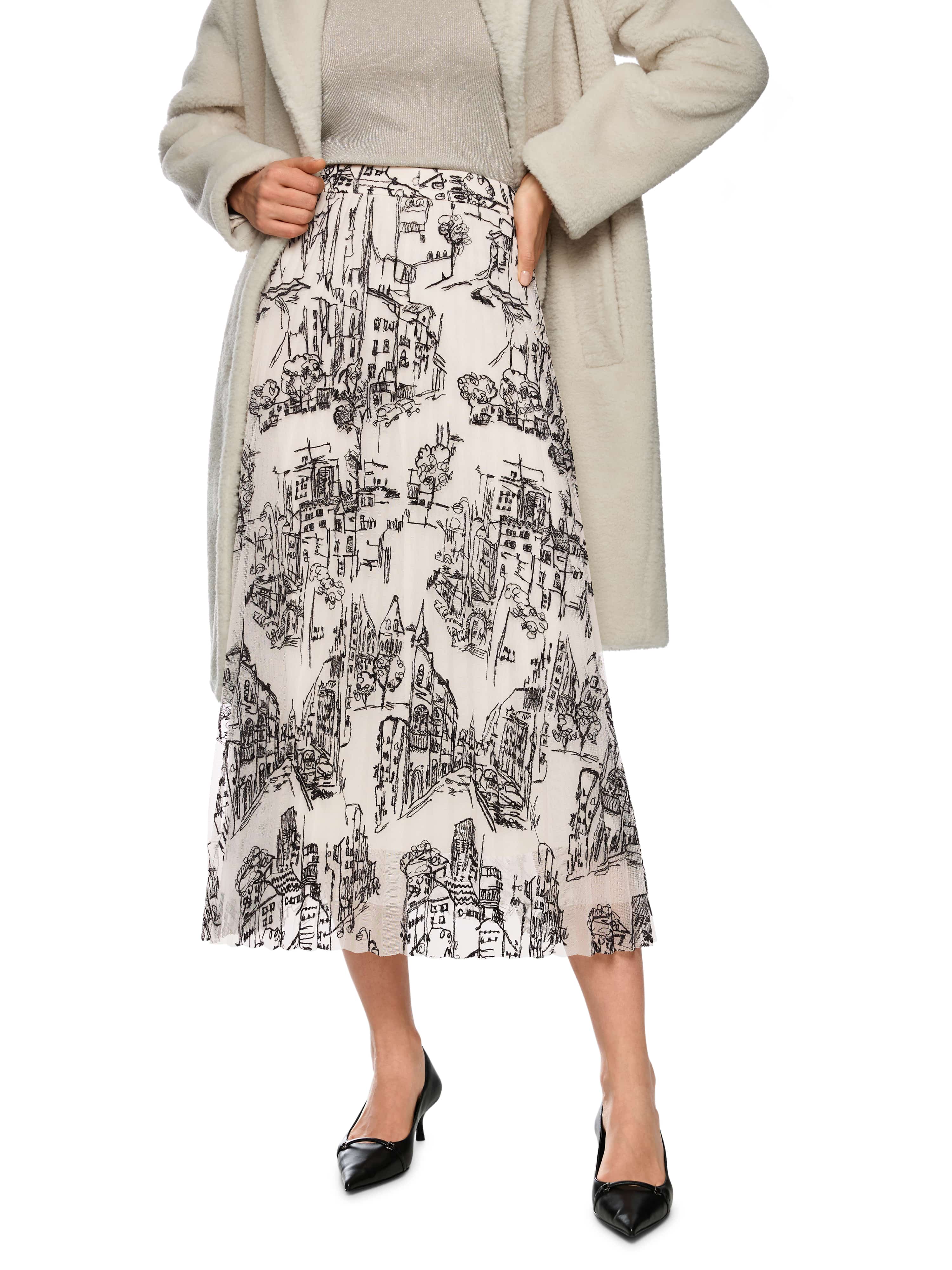 Plisseerock mit City-Motiv