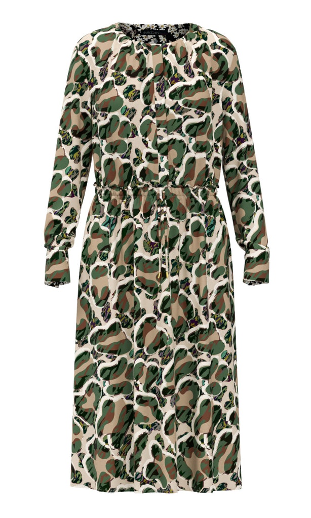 Midi-Kleid mit Camouflage-Print
