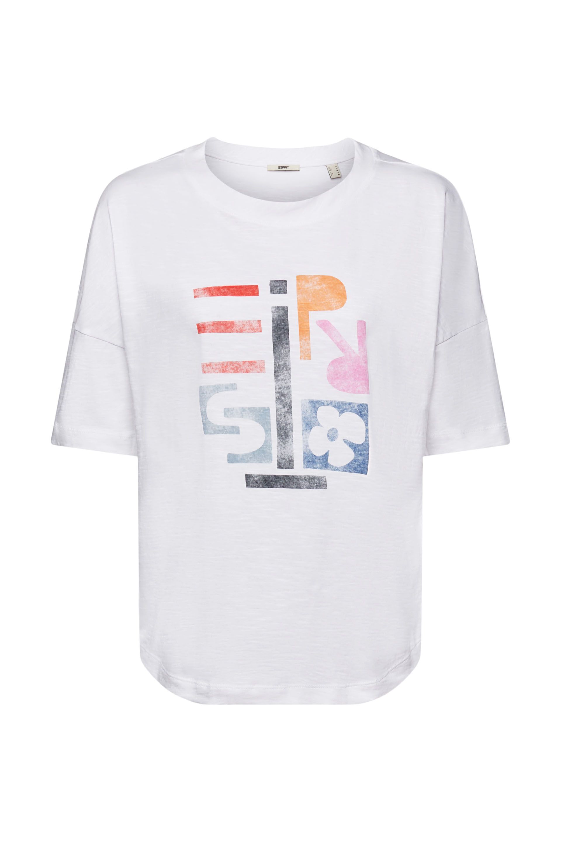 Baumwoll-T-Shirt mit geometrischem Print