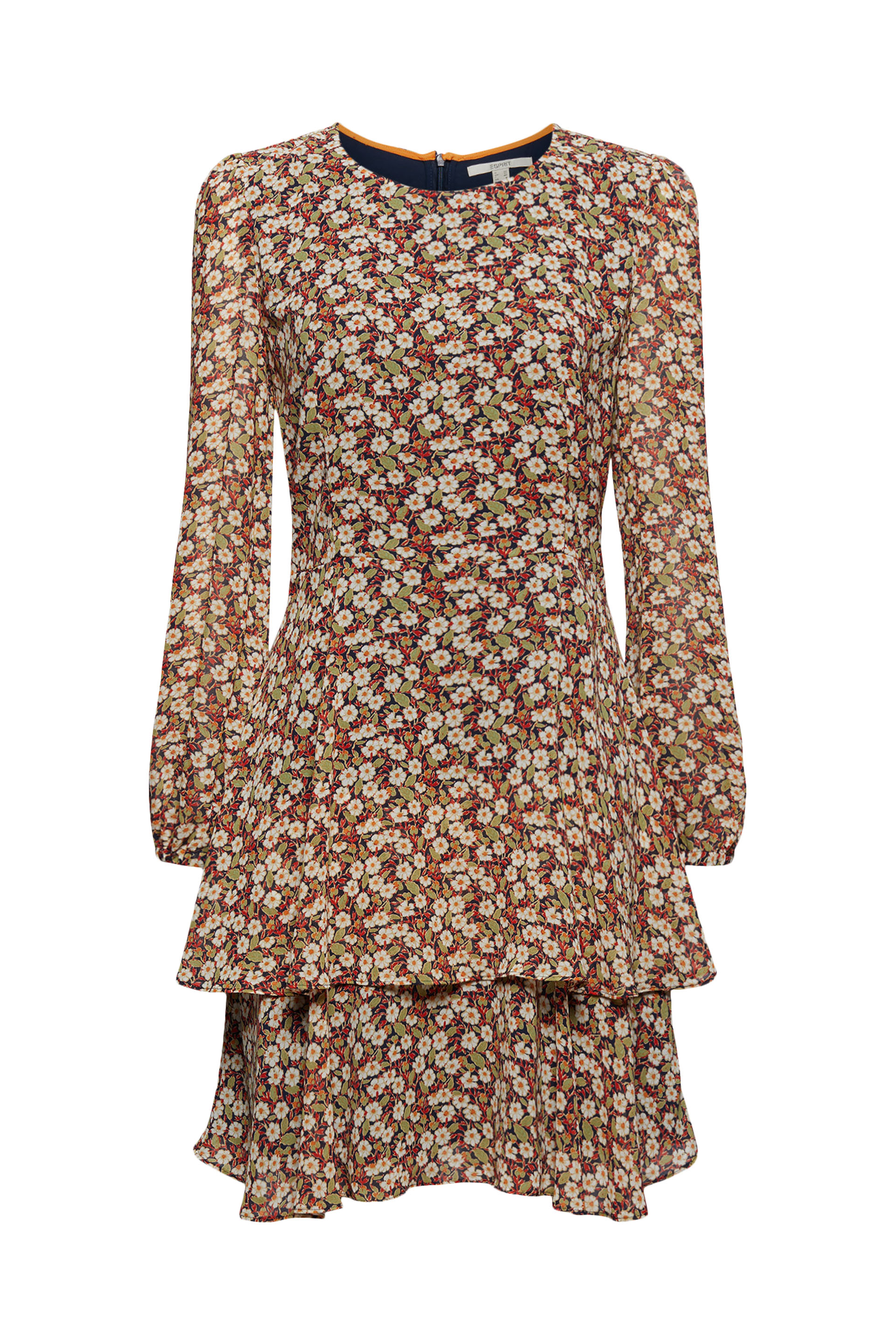 Recycelt: Chiffon-Kleid mit Blumen-Print