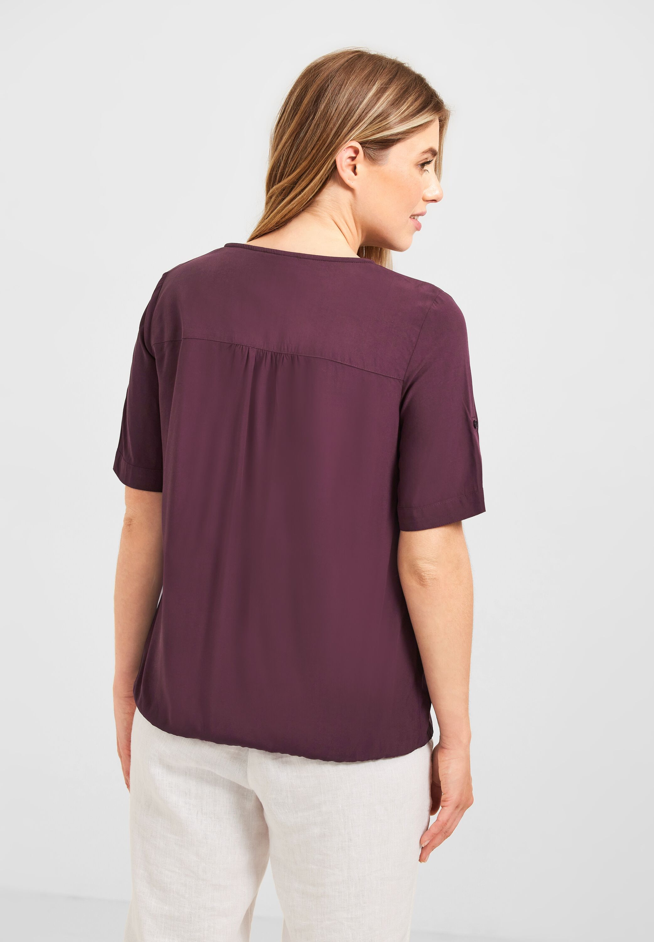 Unifarbene Basic Bluse