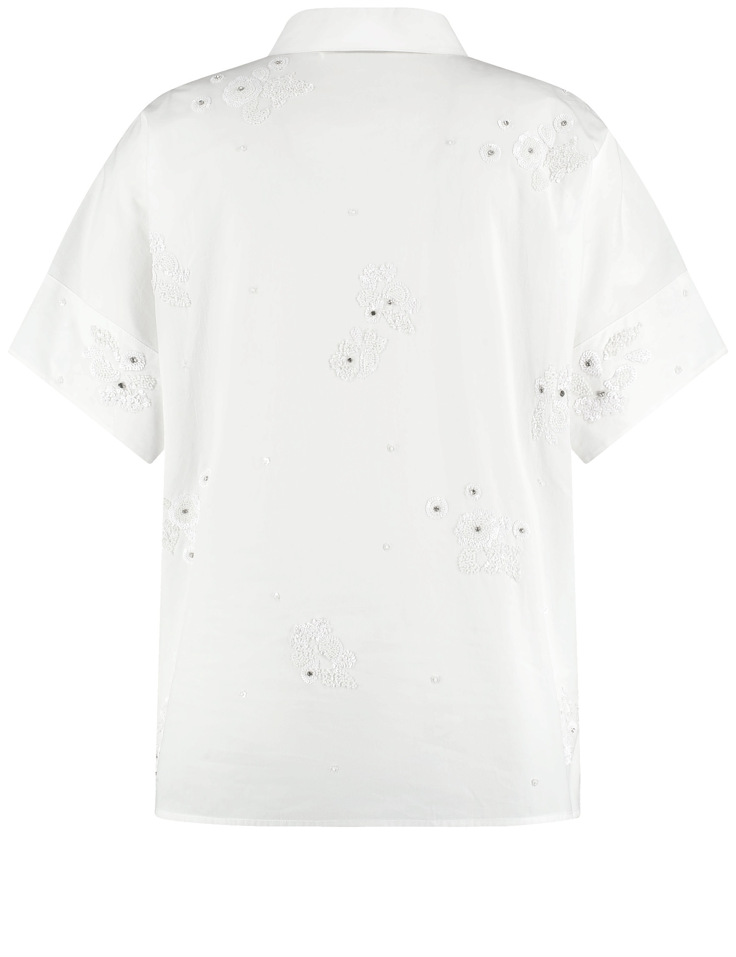 Baumwollhemd mit Stickerei und Glitzersteinchen