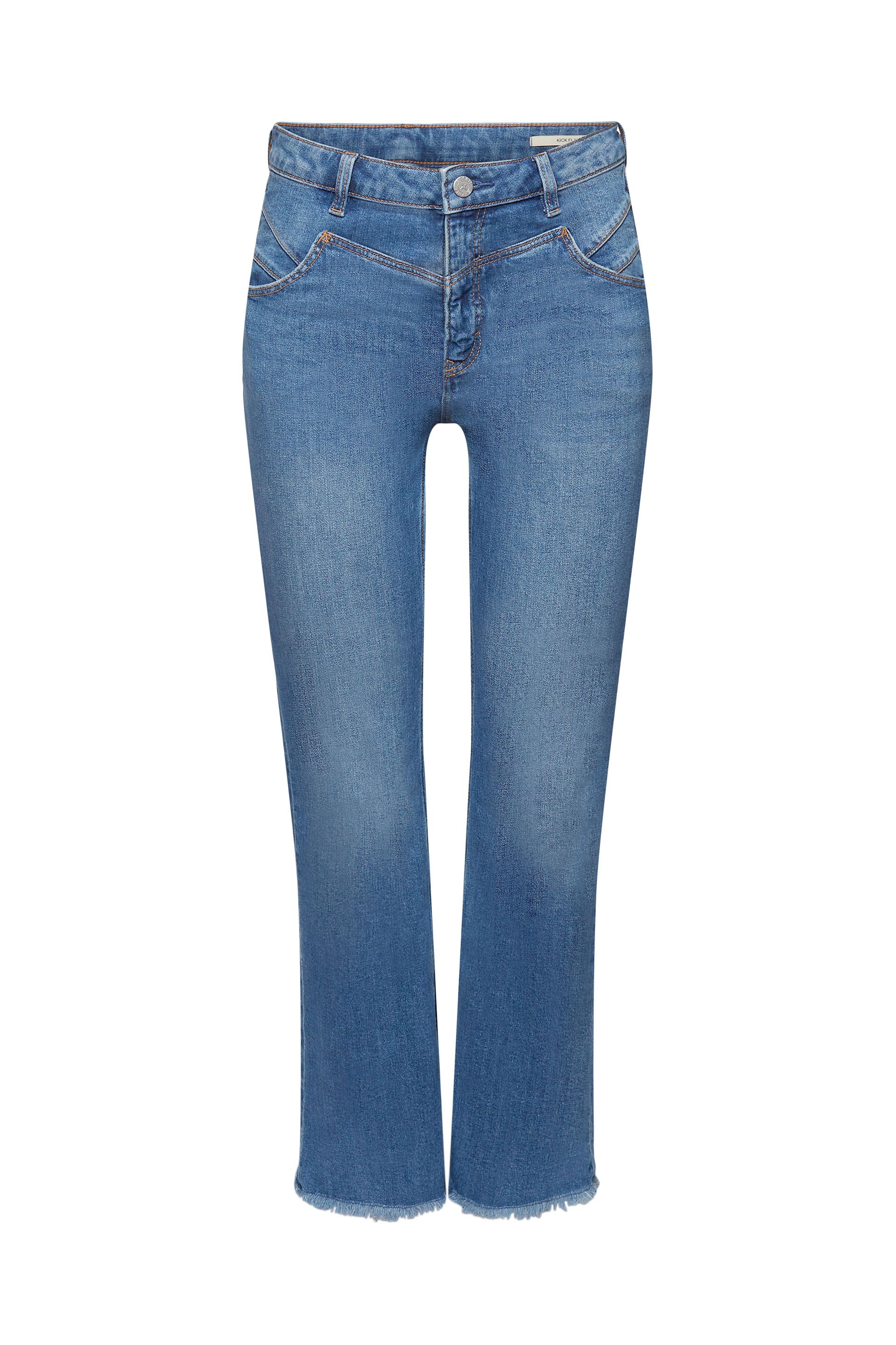 Ausgestellte Baumwolljeans mit mittlerer Bundhöhe