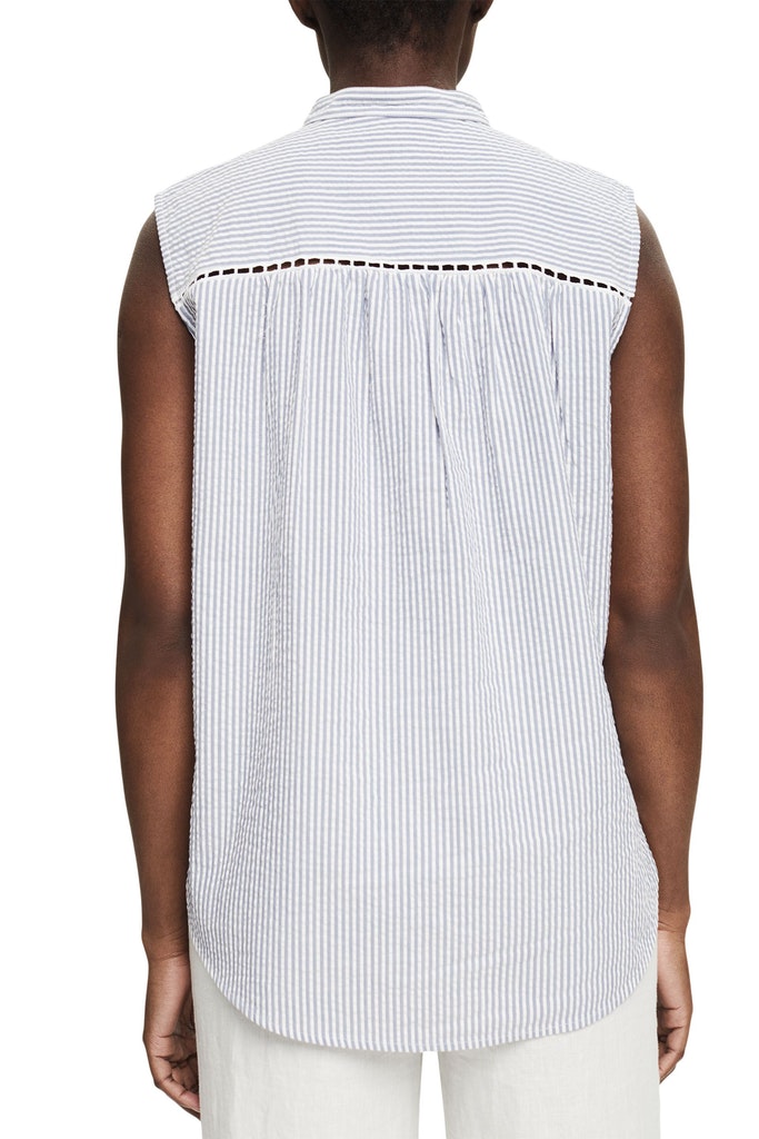 Kurzärmelige Bluse mit Längsstreifen