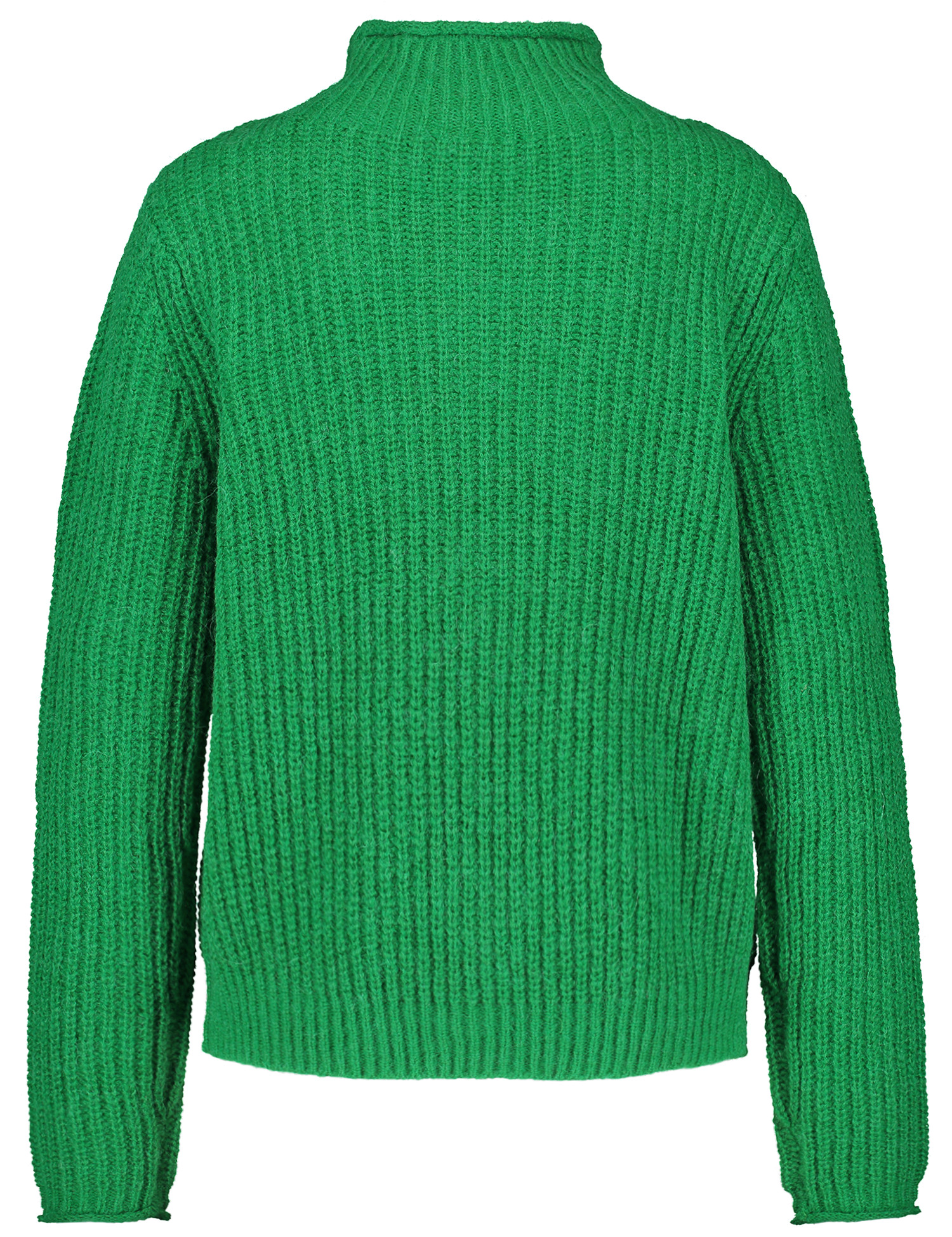 Strickpullover mit Stehkragen und Zopfmuster