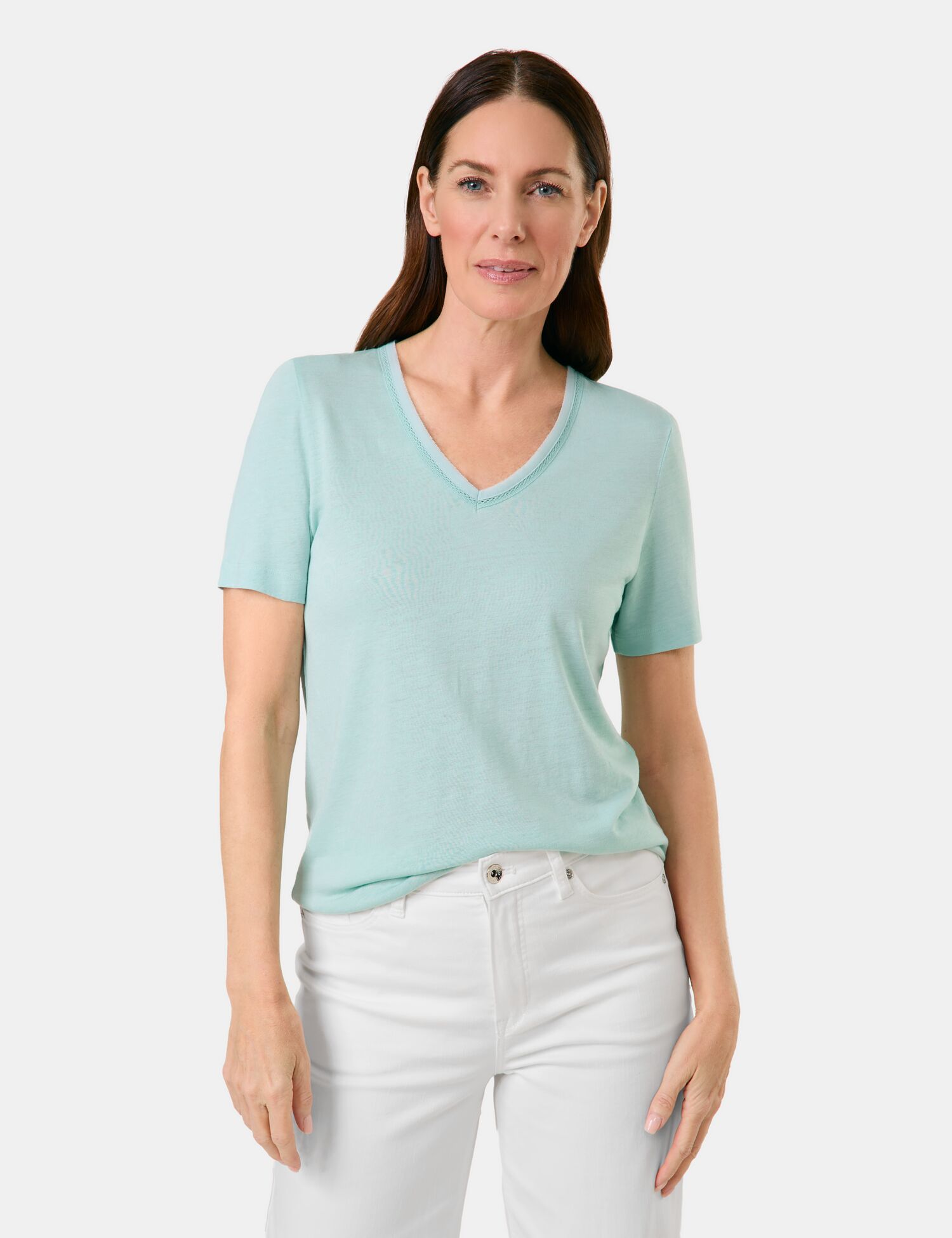 T-Shirt aus Viskose-Leinen-Mischung