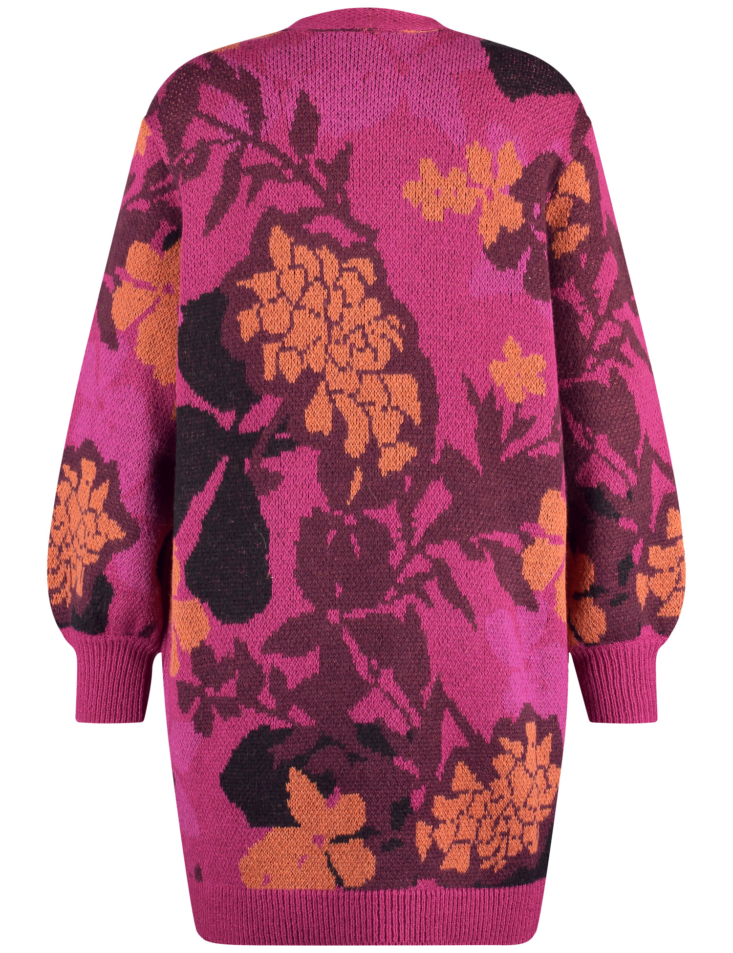 Lange Strickjacke mit Jacquardmuster