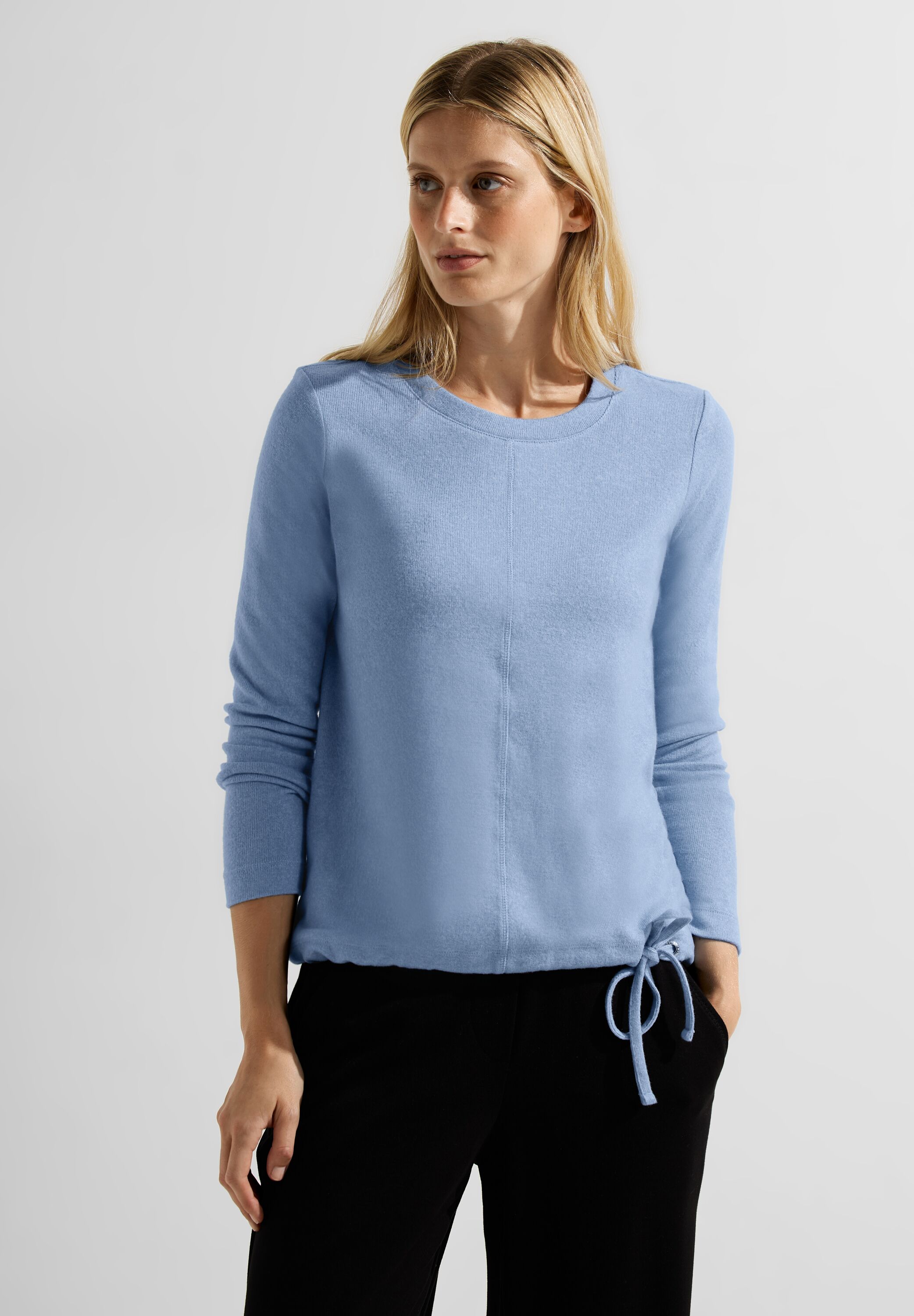Cosy Melange Langarmshirt