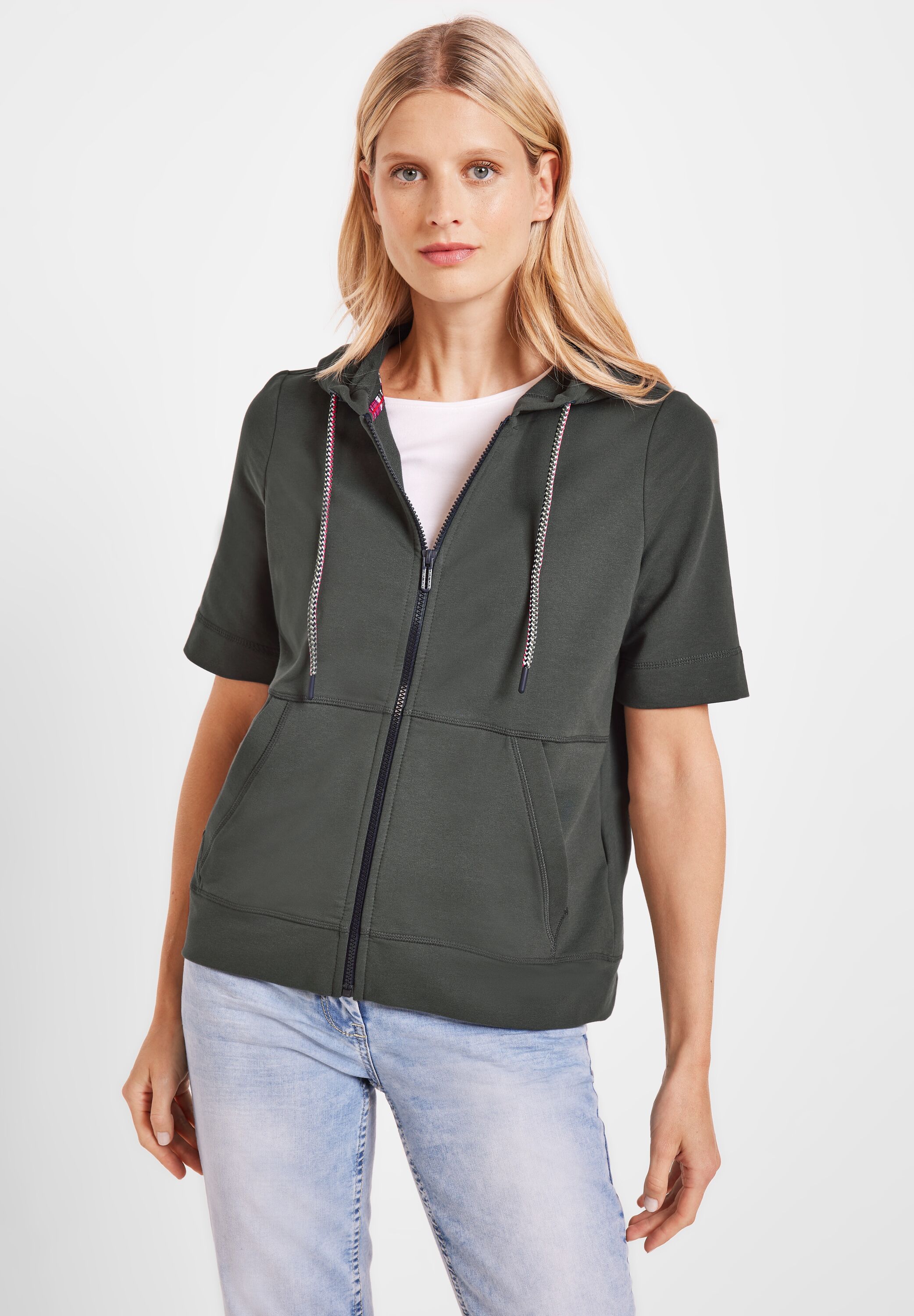 Kurzarm Sweatjacke