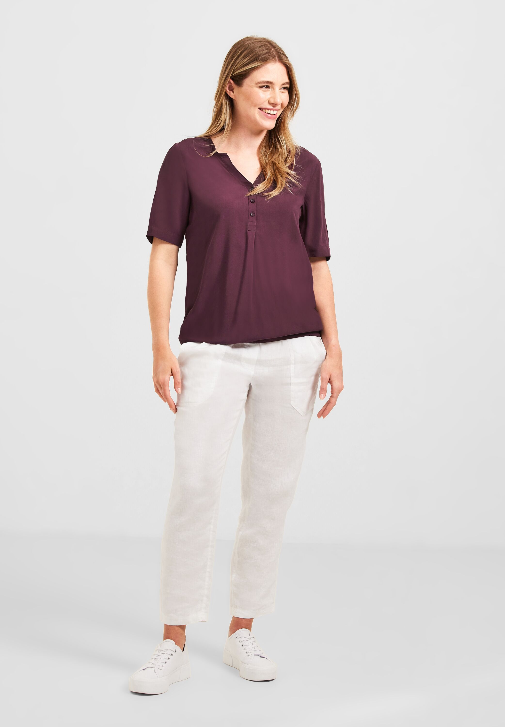 Unifarbene Basic Bluse