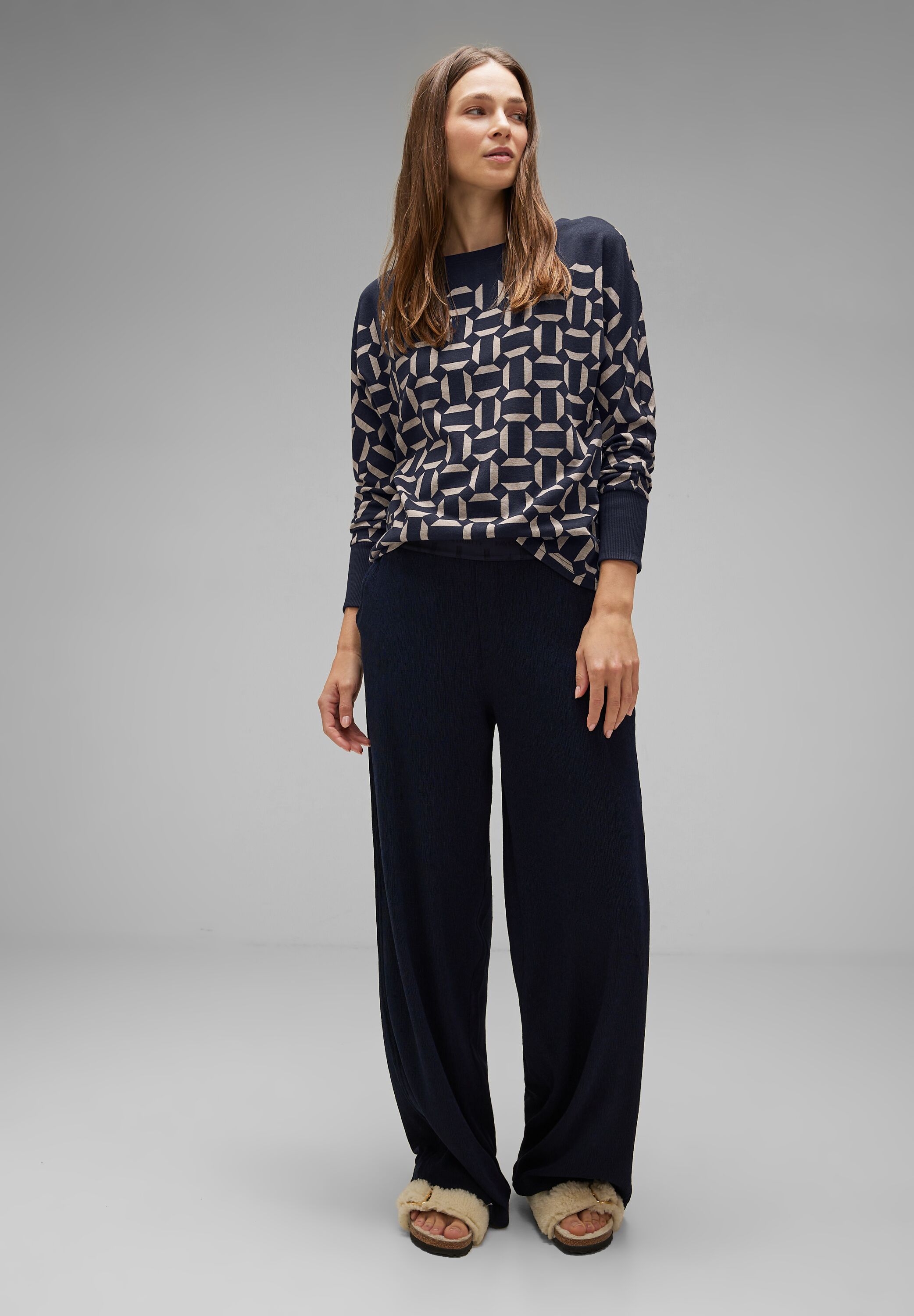 Jacquard Shirt mit Print