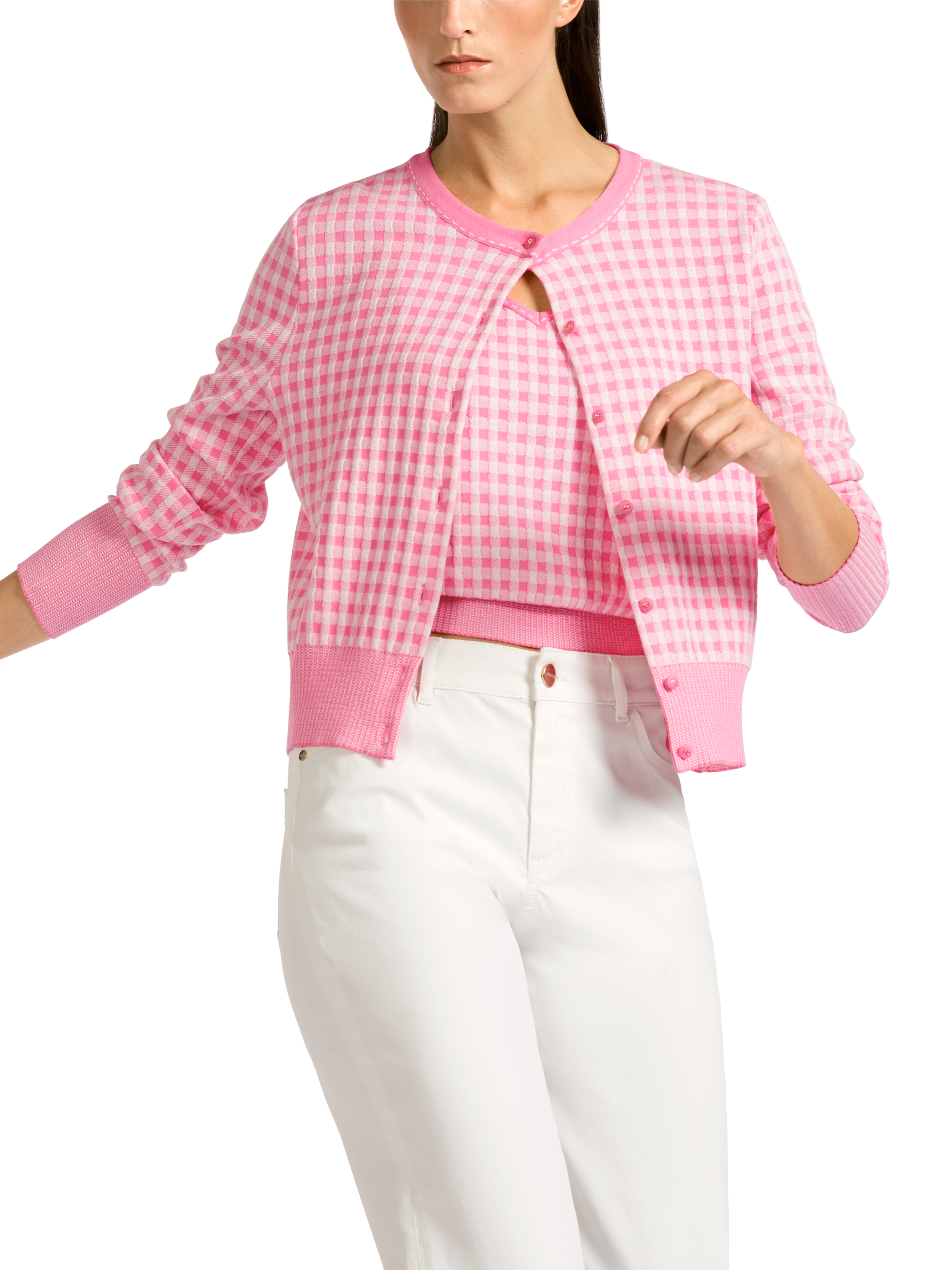 Cardigan mit Karos Knitted in Germany