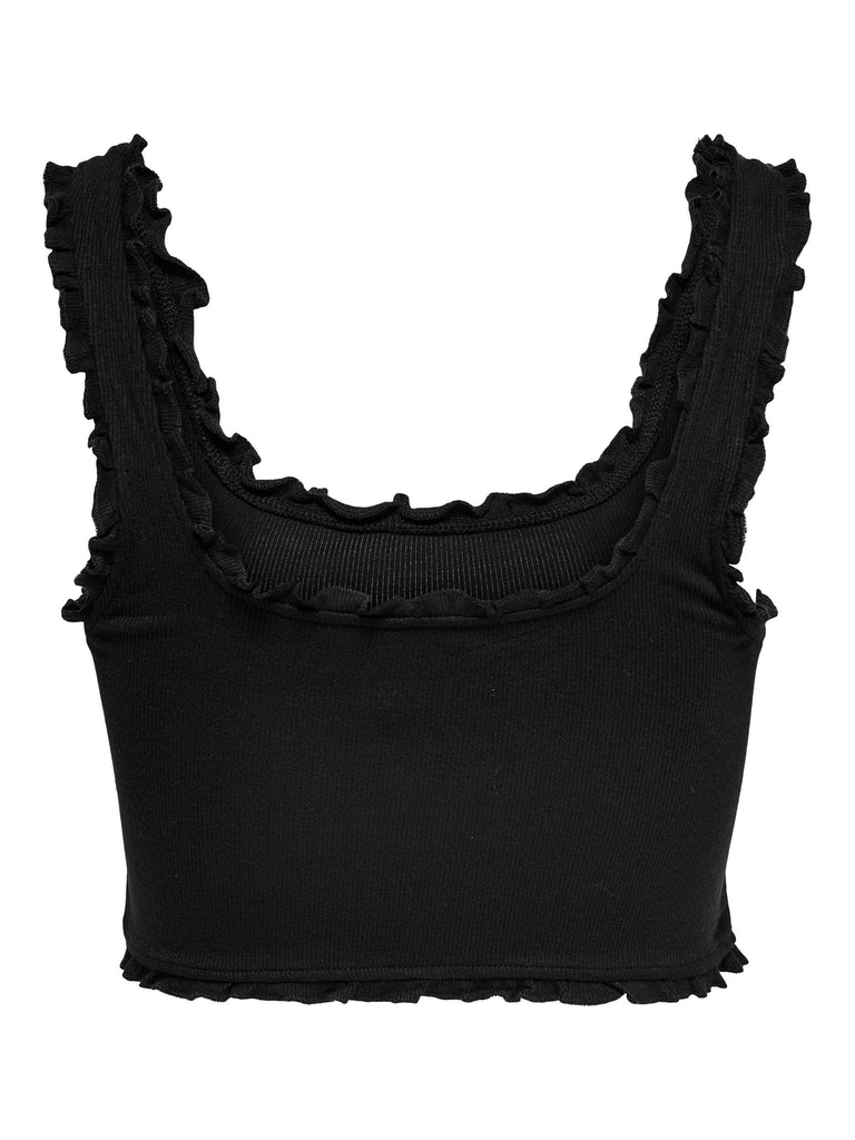 ONLBELIA S/L CROPPED FRILL TOP CS JRS