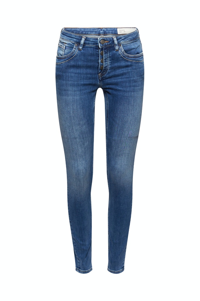 Jeans mit Knopfleiste und Kaschmir-Touch