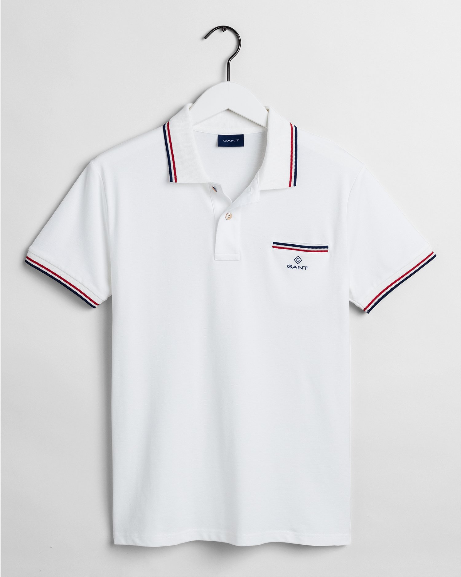 Piqué Rugger Poloshirt mit 3-farbigen Kontraststreifen