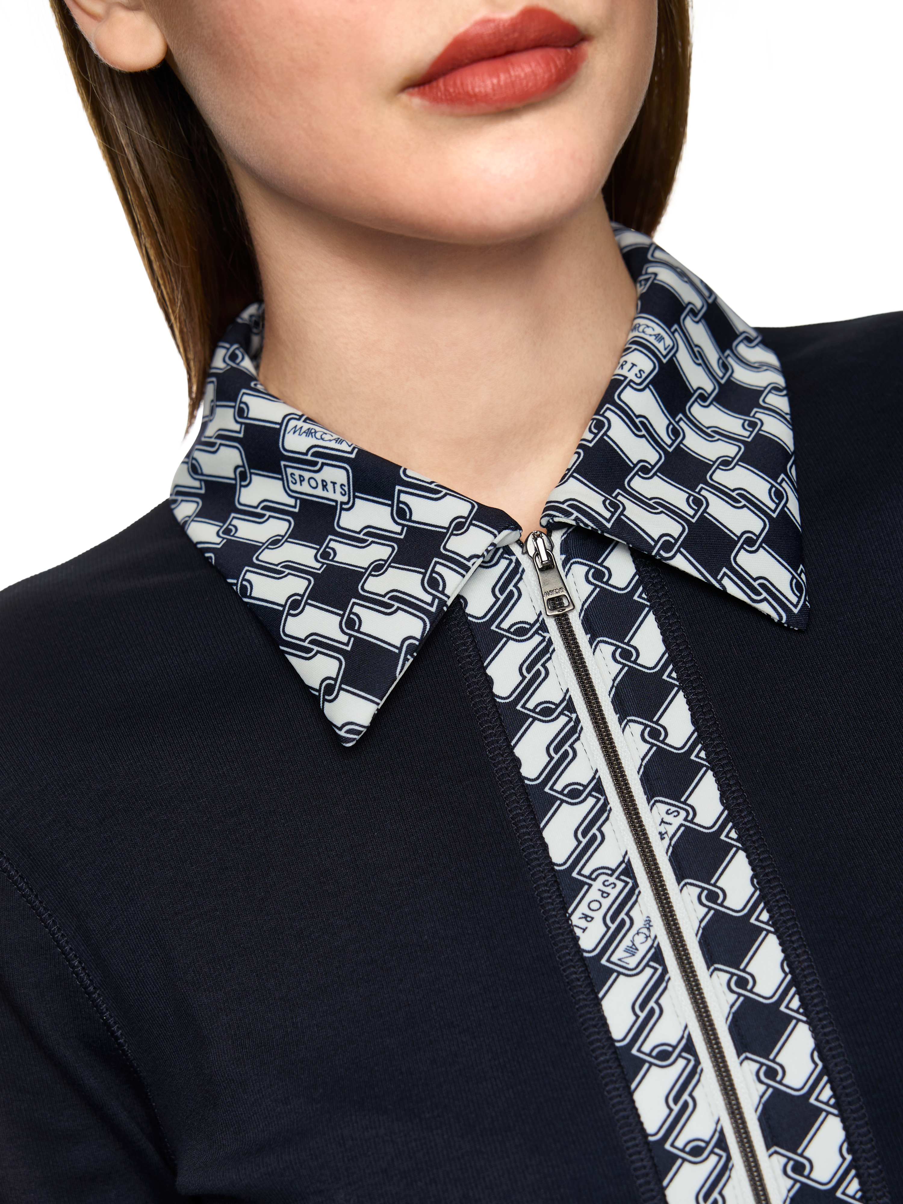 Jersey-Jacke mit Cube-Print-Details