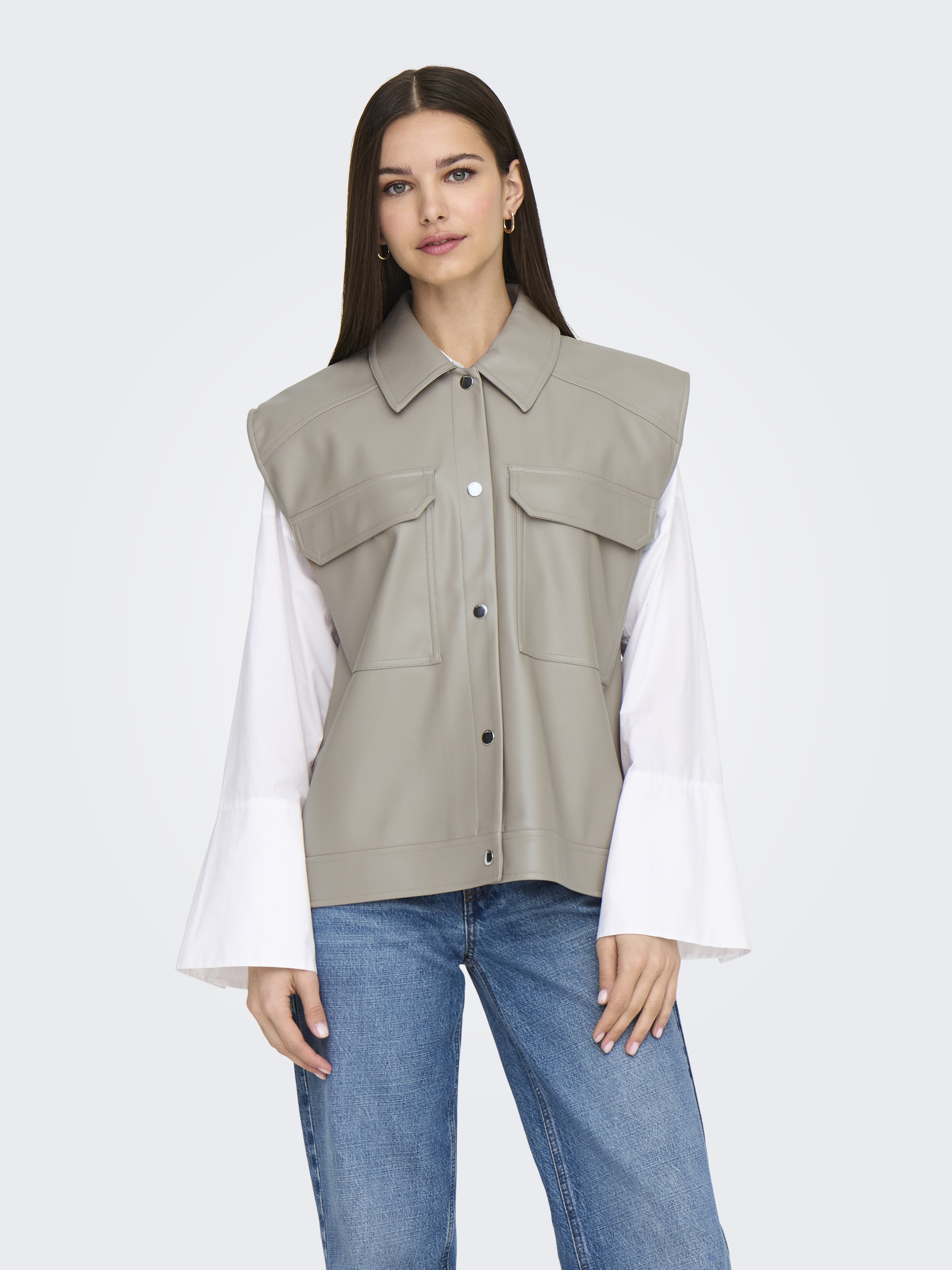 ONLSARAMY FAUX LEATHER WAISTCOAT OY OTW