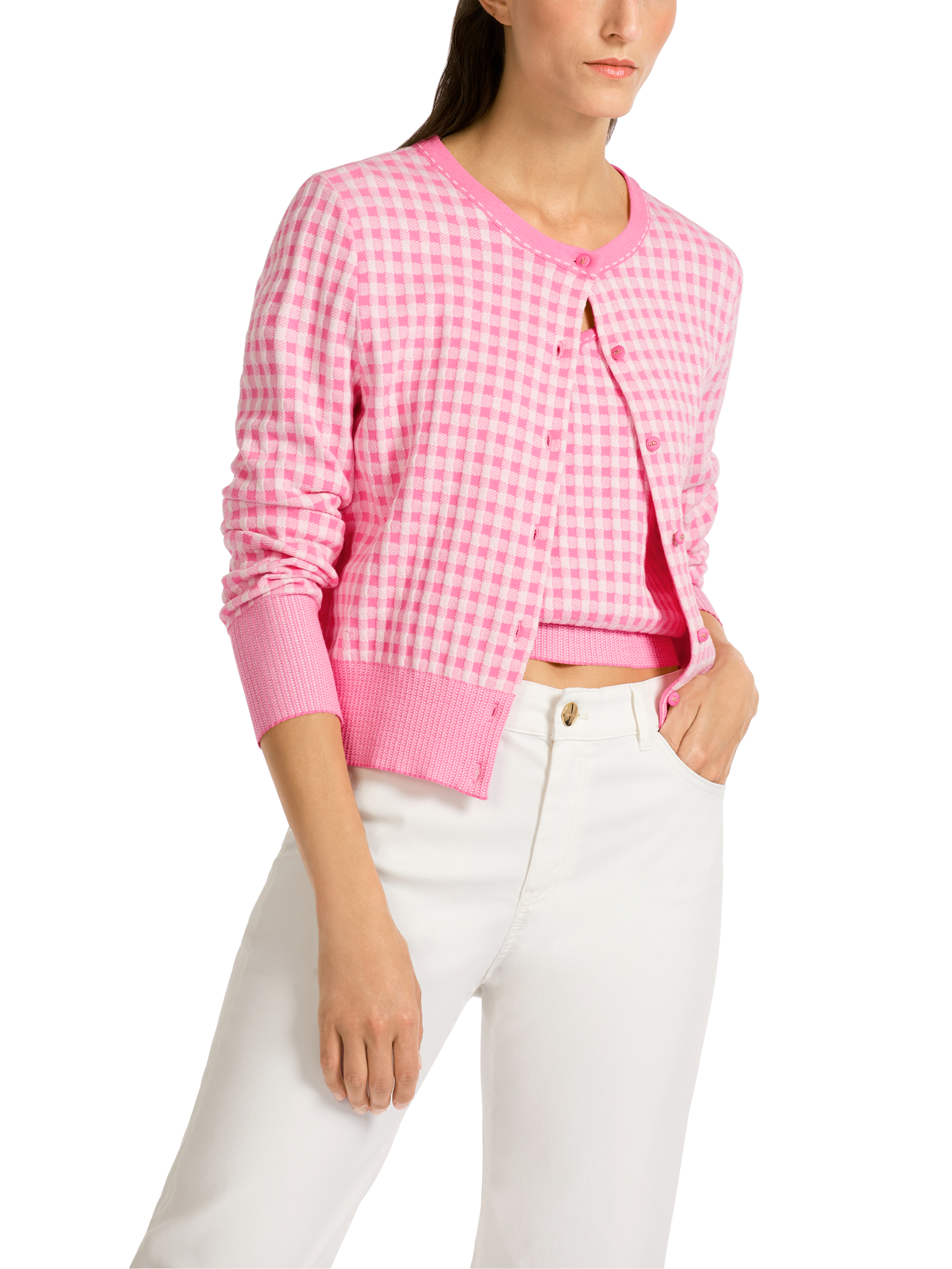 Cardigan mit Karos Knitted in Germany