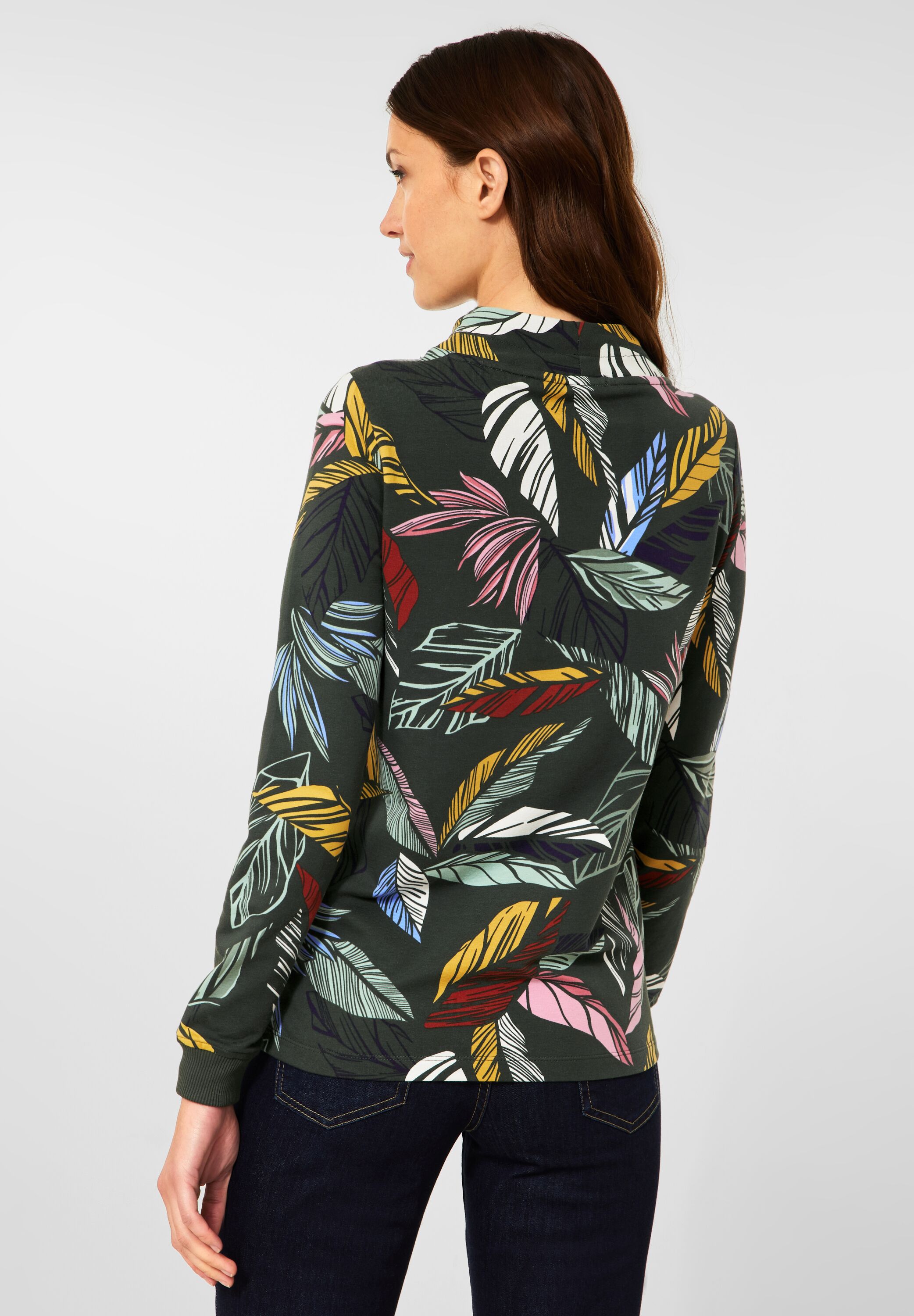 Shirt mit Blätter Print