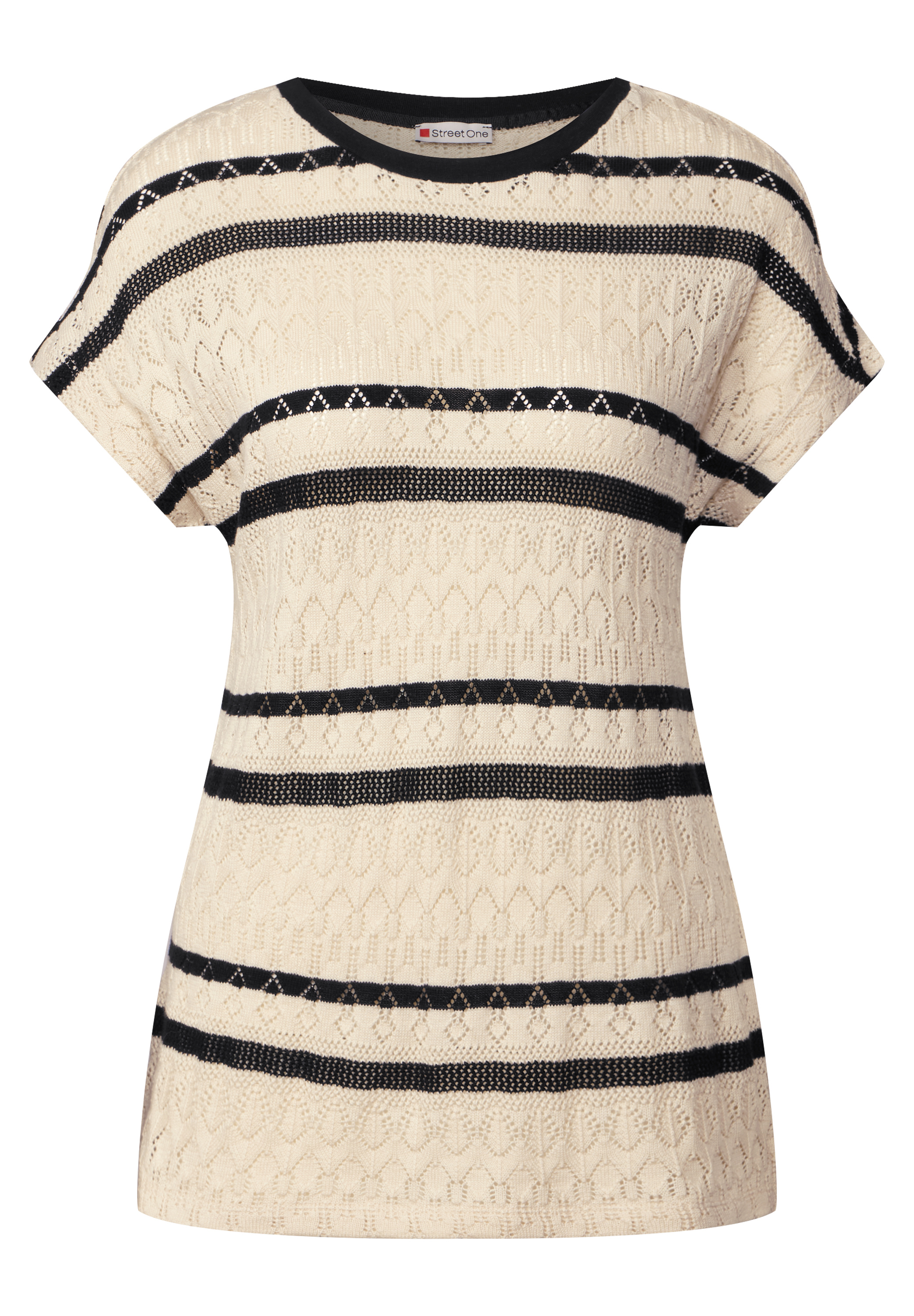 Ajour Shirt mit Streifen