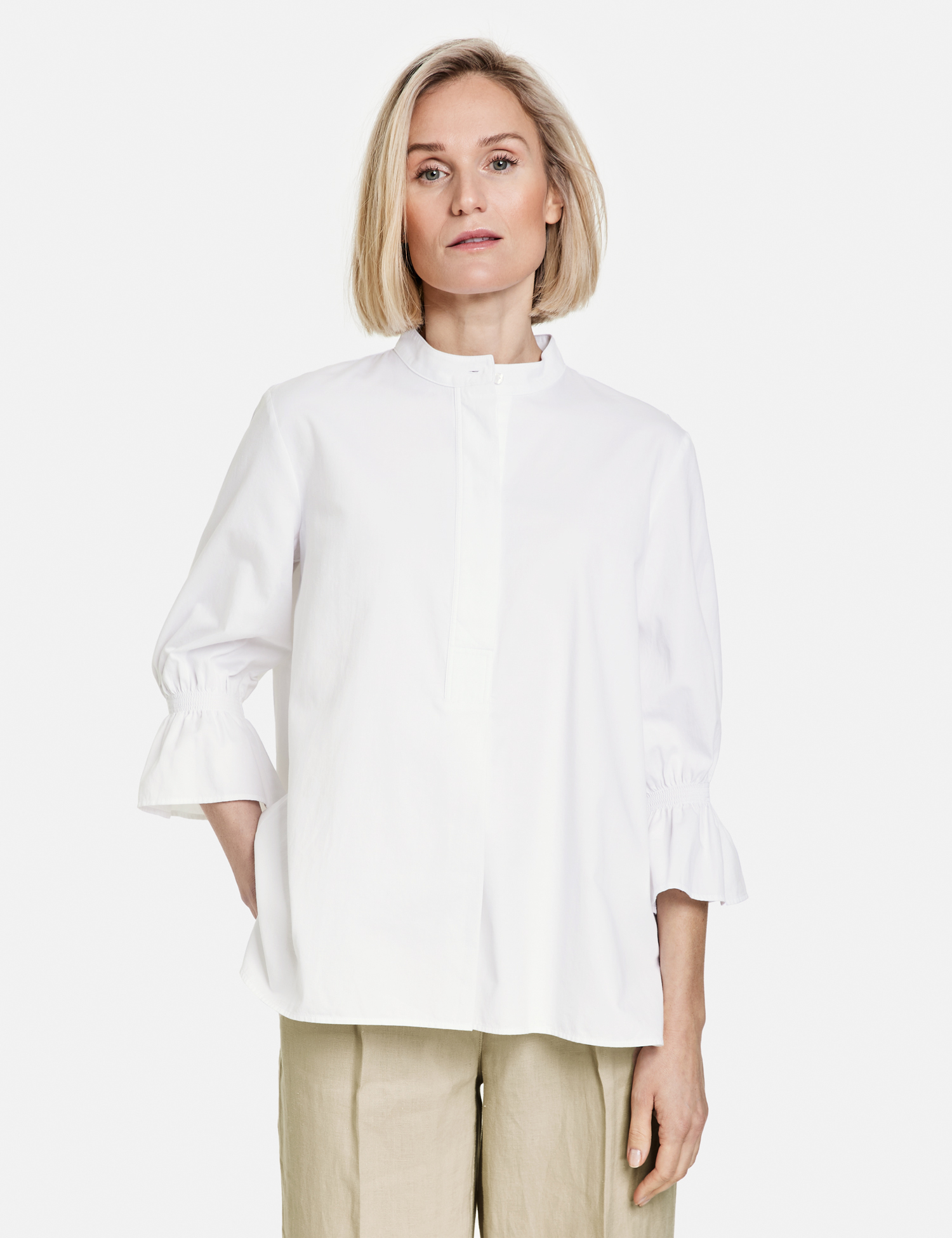 3/4 Arm Bluse mit Trompetenärmeln