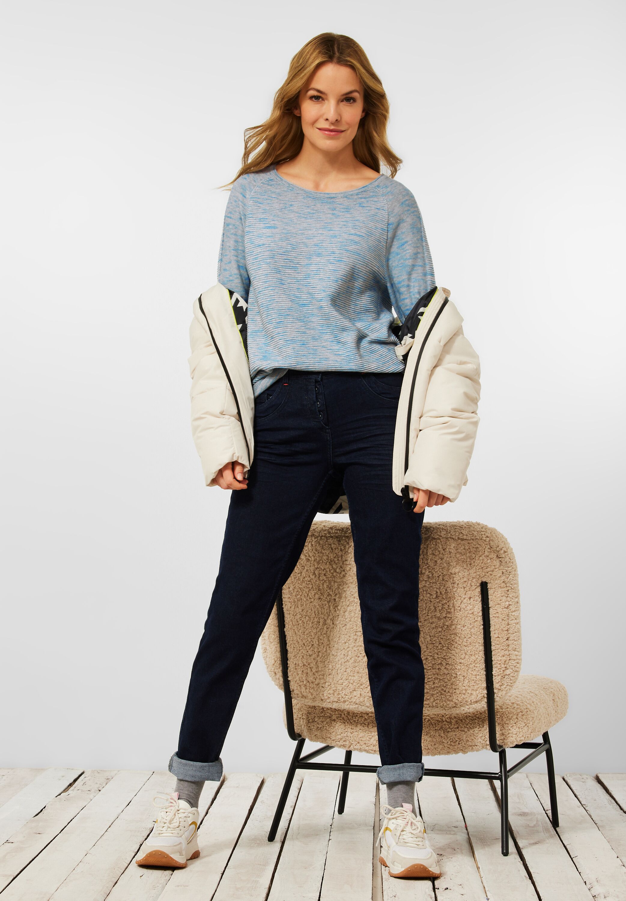 Pullover in Melange Optik