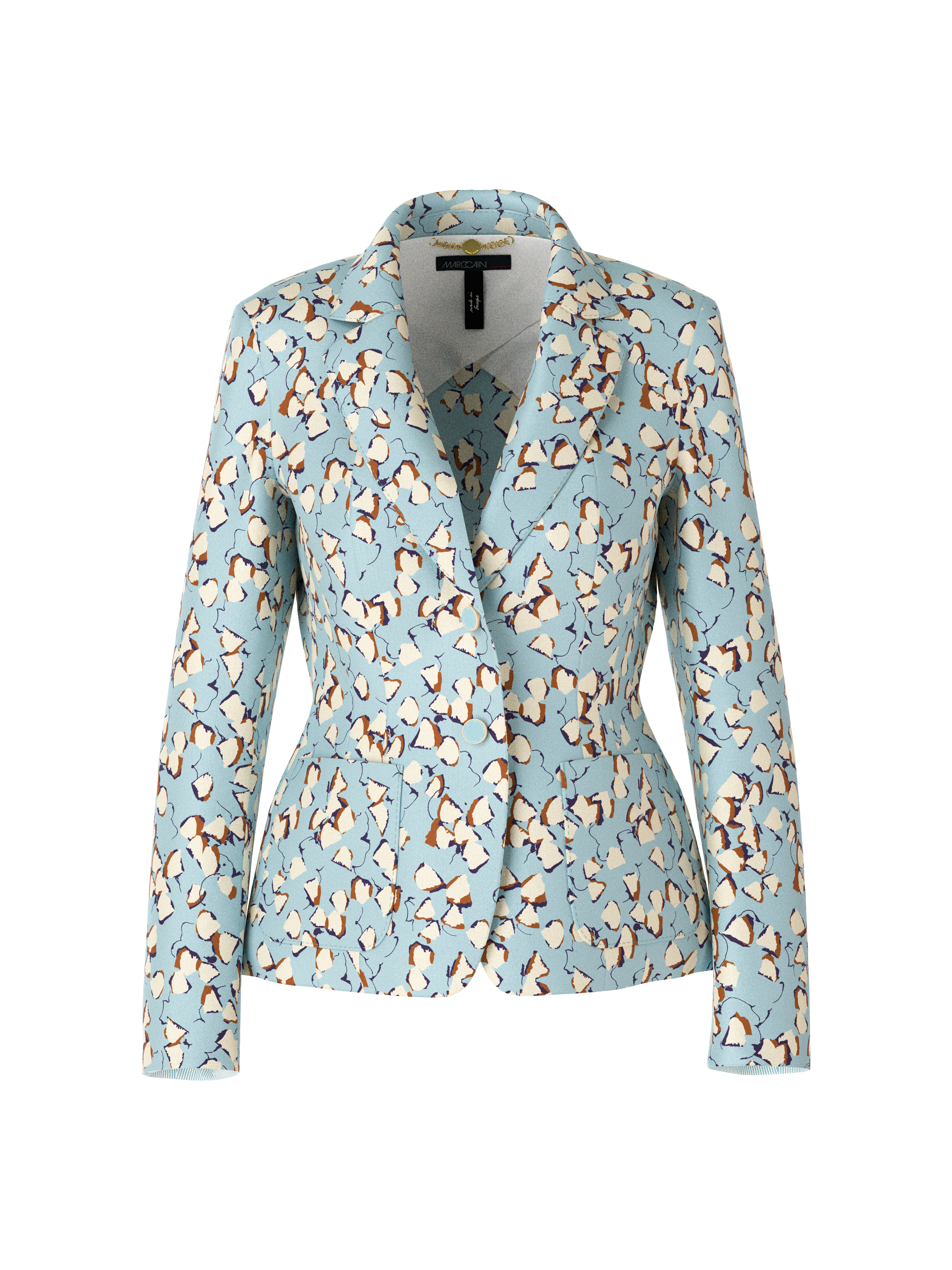 Figurnaher Blazer mit Allover-Print