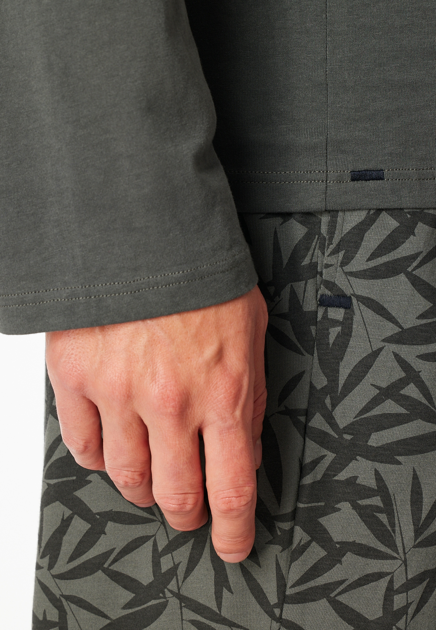 Langarmshirt Knopfleiste