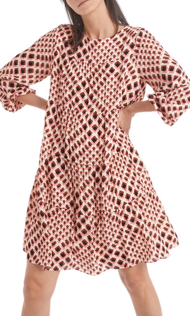 Crêpe-Kleid mit Grafikmuster