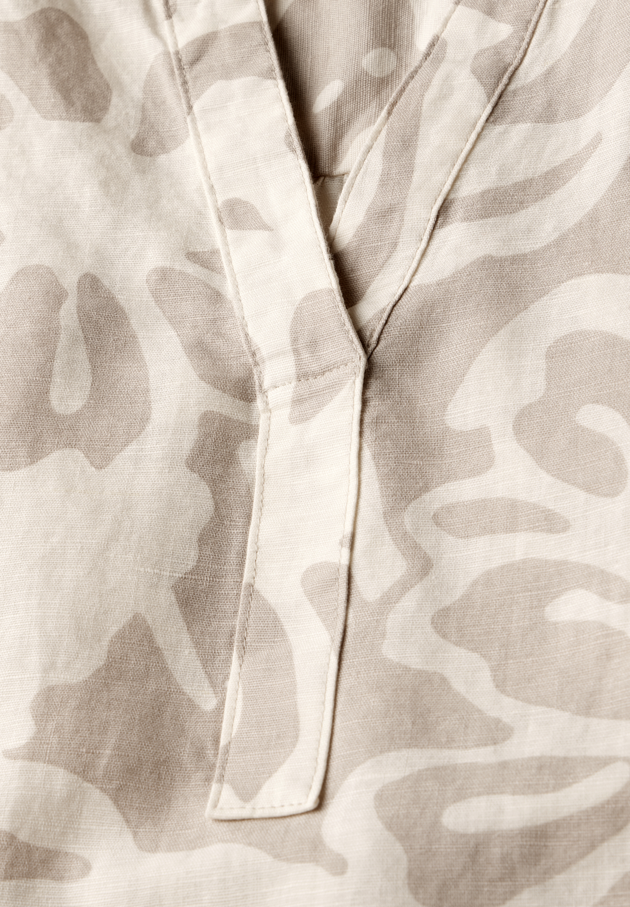 Gemusterte Leinenmix-Bluse