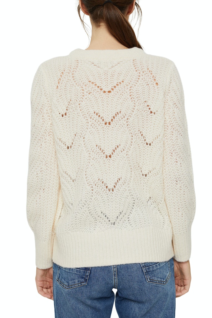 Mit Wolle und Alpaka: Pointelle-Pullover