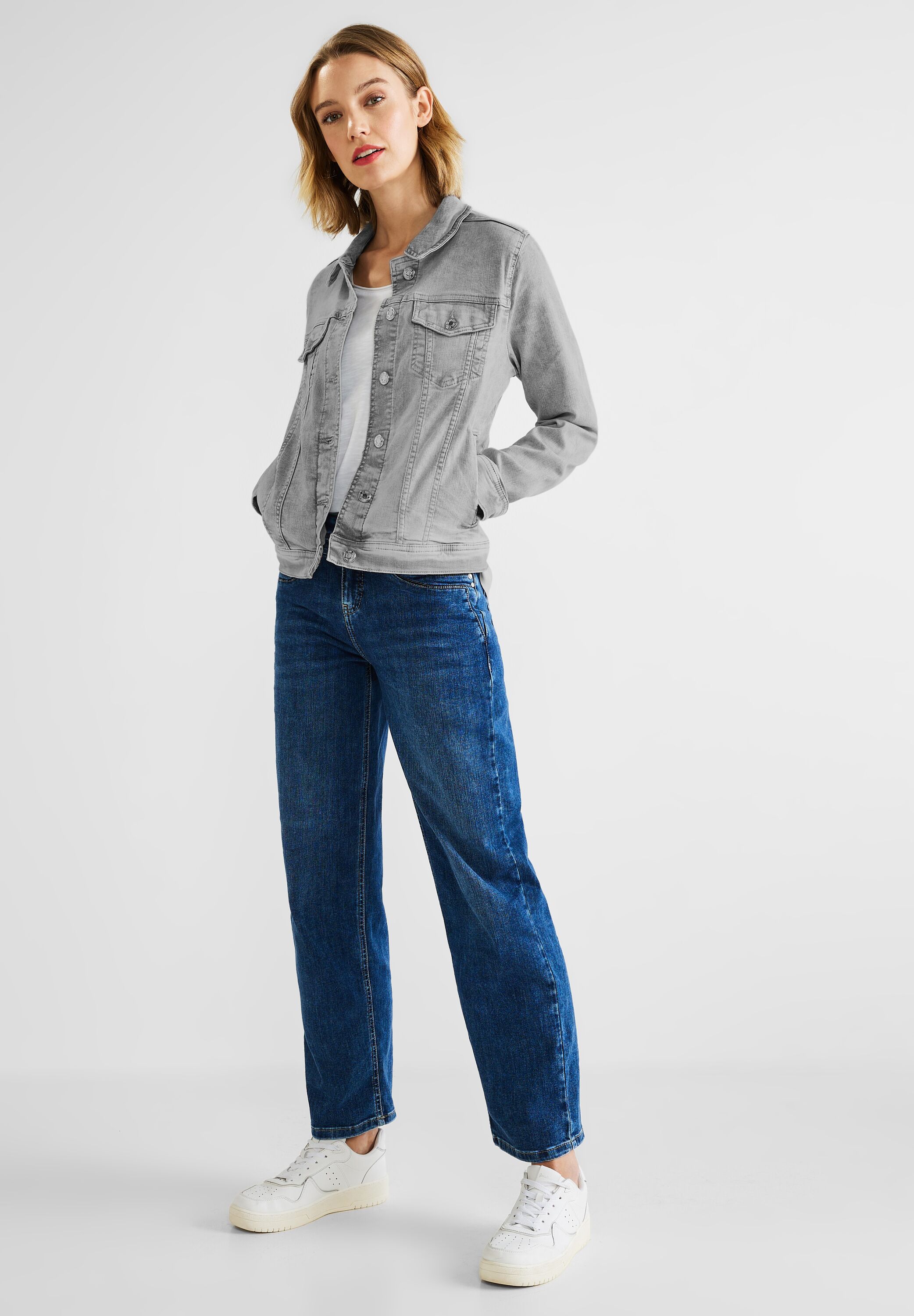 Graue Jeansjacke