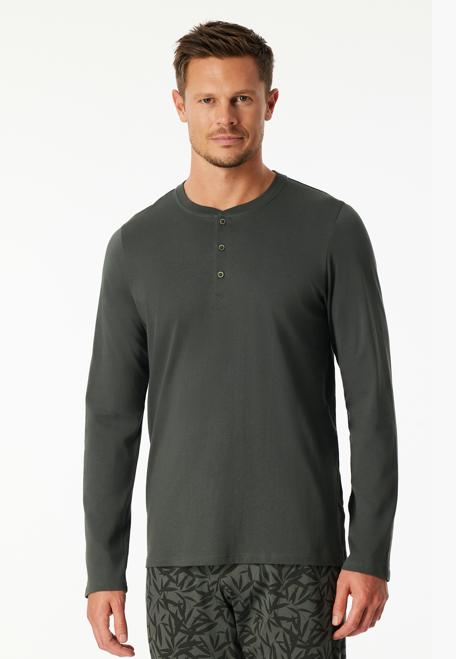 Langarmshirt Knopfleiste