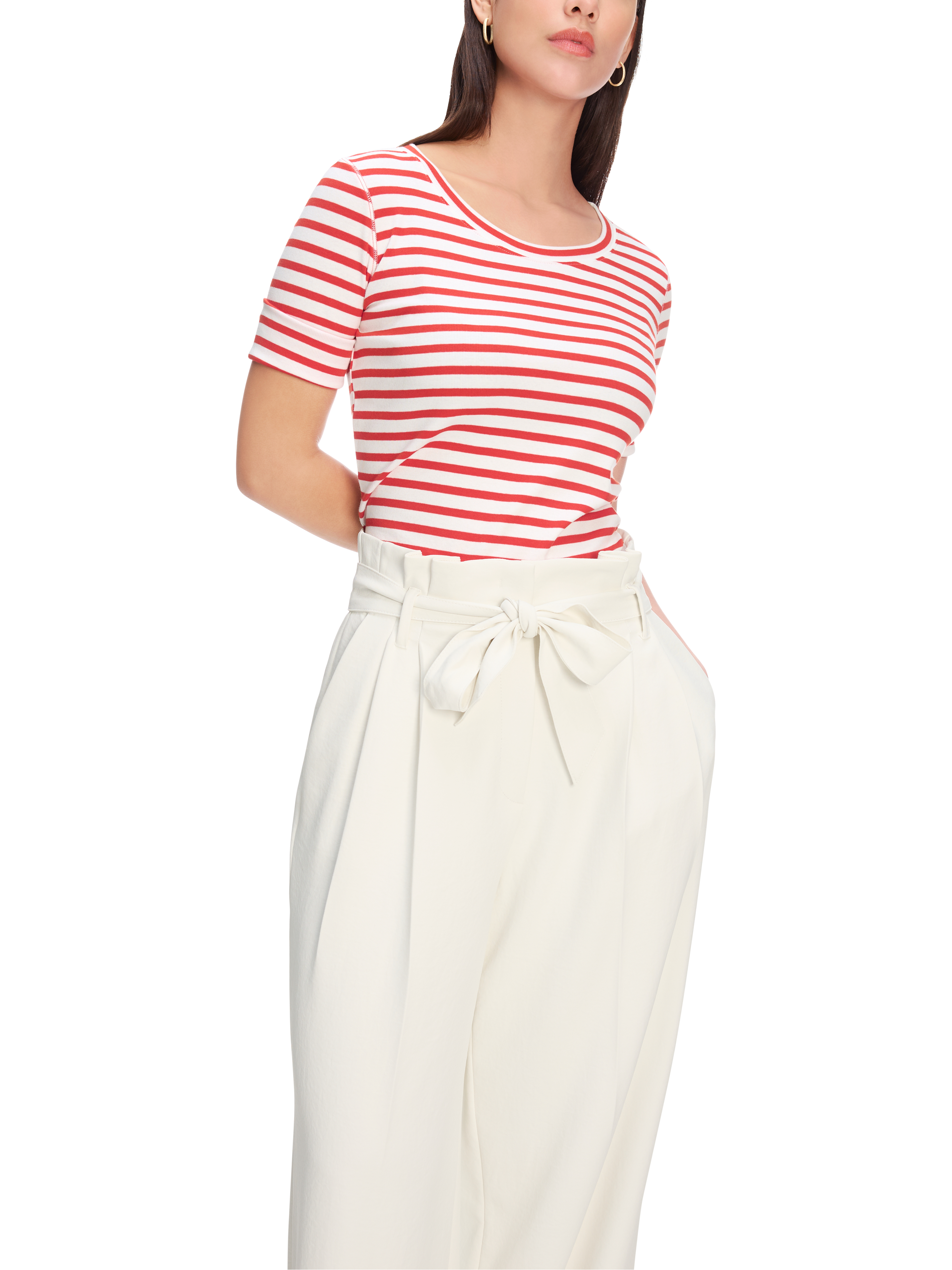 Ringel-T-Shirt aus Baumwoll-Ripp