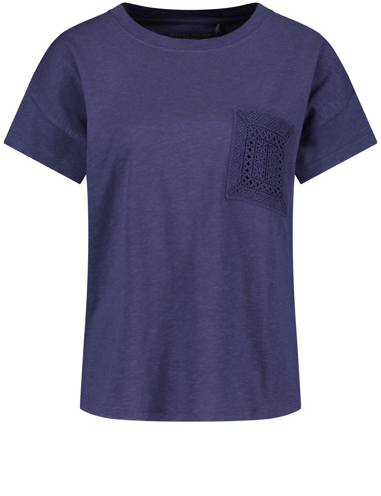 T-Shirt mit Brusttasche im Häkel-Look