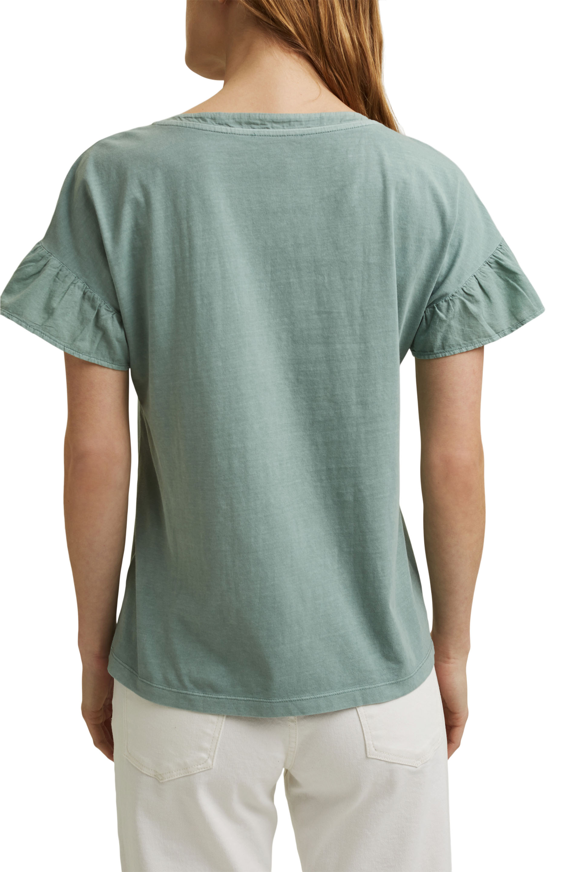 T-Shirt mit Volant-Ärmeln, Organic Cotton