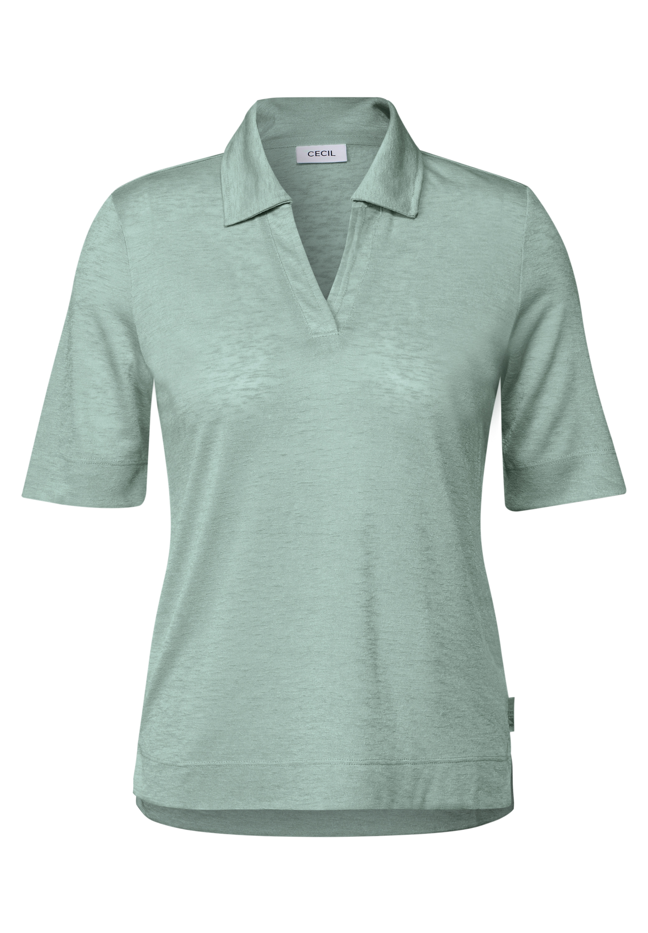 Poloshirt in Leinen-Optik