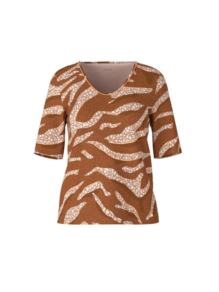 Rippjerseyshirt mit Animalprint