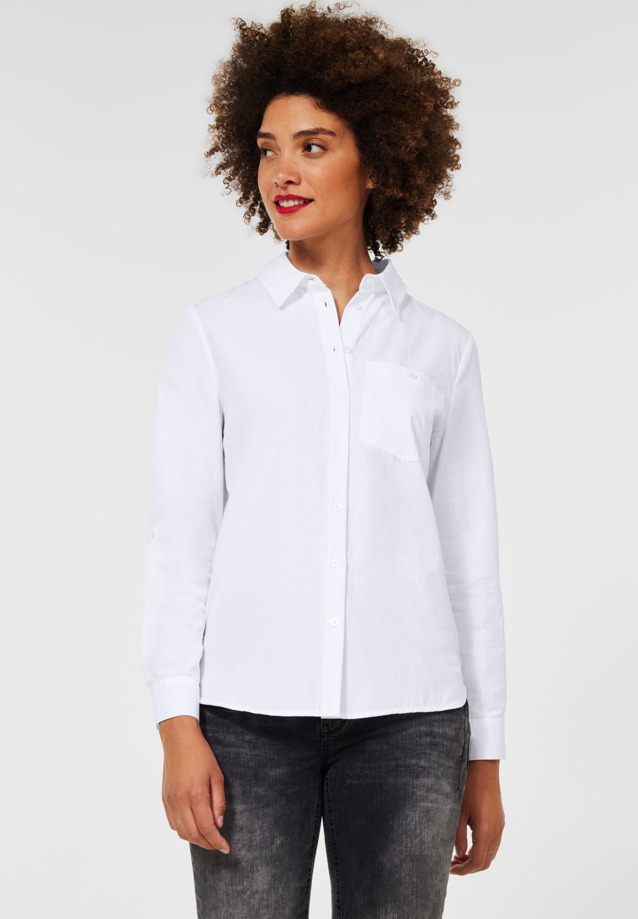 Baumwollbluse mit Tasche